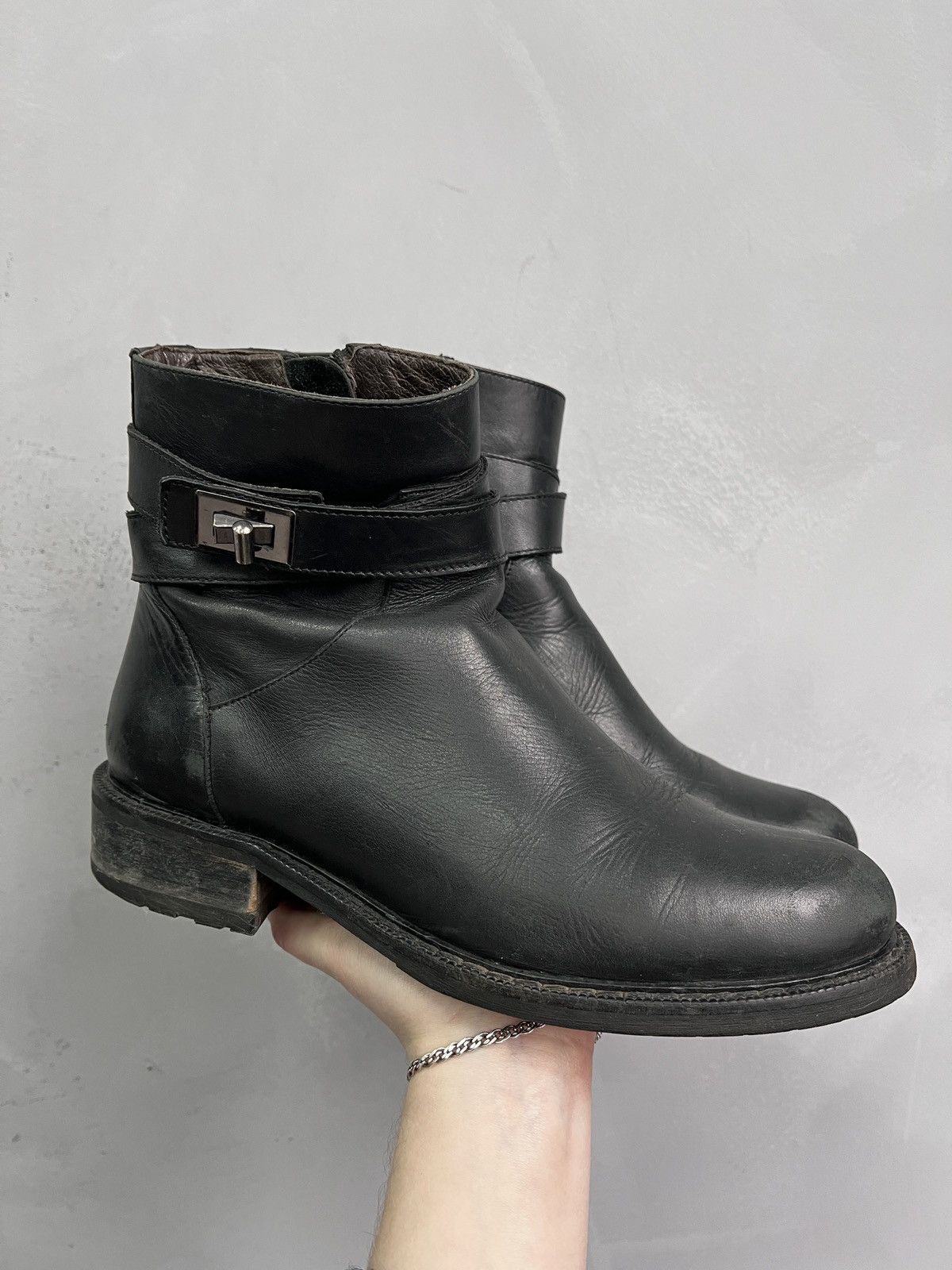 Vintage Leather Black Boots Zip Vintage Guidi Rick Owens Style Size US 7.5 / EU 40-41 - 2 Thumbnail