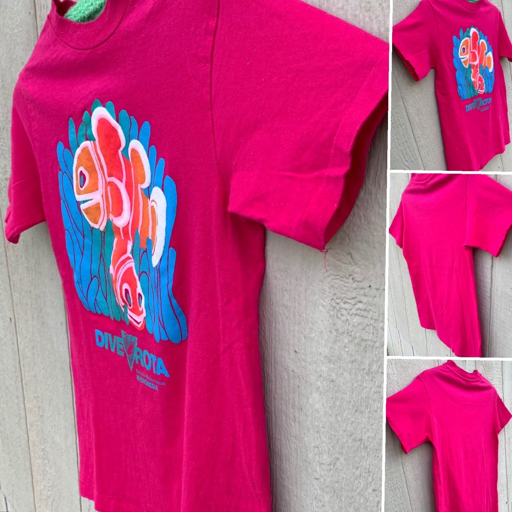 Hanes VINTAGE Hanes Beefy-T T-Shirt Short Sleeve Crew Neck Cotton Pink S Men Dive Rota Northern Mariana Islands Micronesia 80s 90s Retro Fish Size US S / EU 44-46 / 1 - 2 Thumbnail