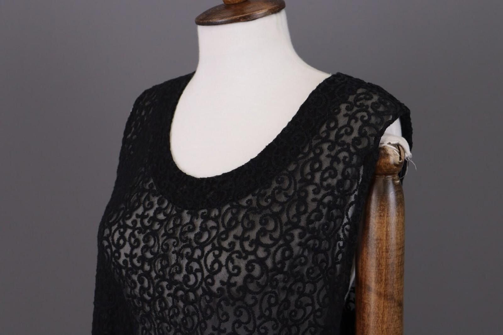 Designer Sarah Santos Black Mesh Sleveless Top Blouse Size S Size S / US 4 / IT 40 - 9 Thumbnail