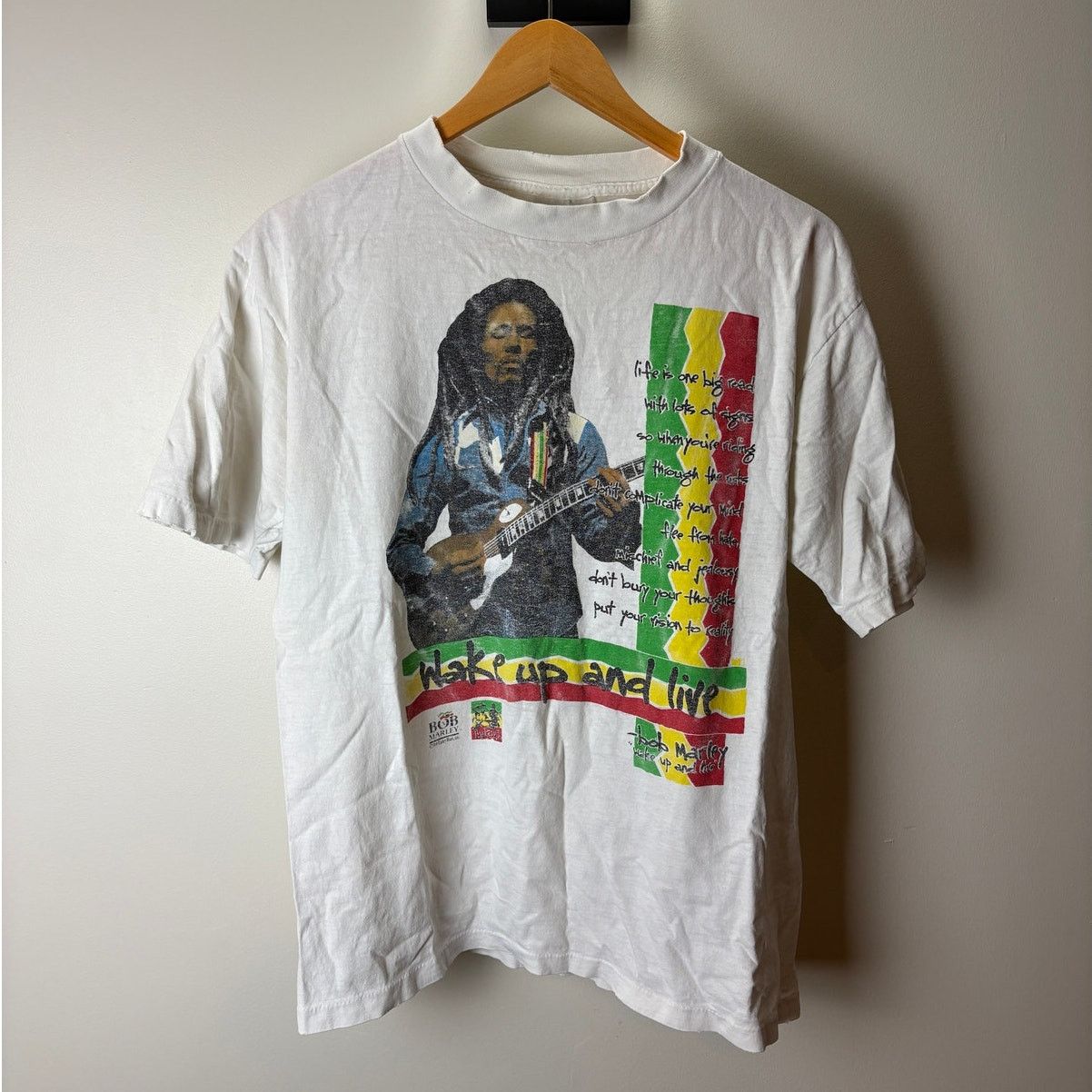 All Sport × Bob Marley Vintage 1990's Bob Marley "Wake Up and Live" T-Shirt - L Size US L / EU 52-54 / 3 - 1 Thumbnail
