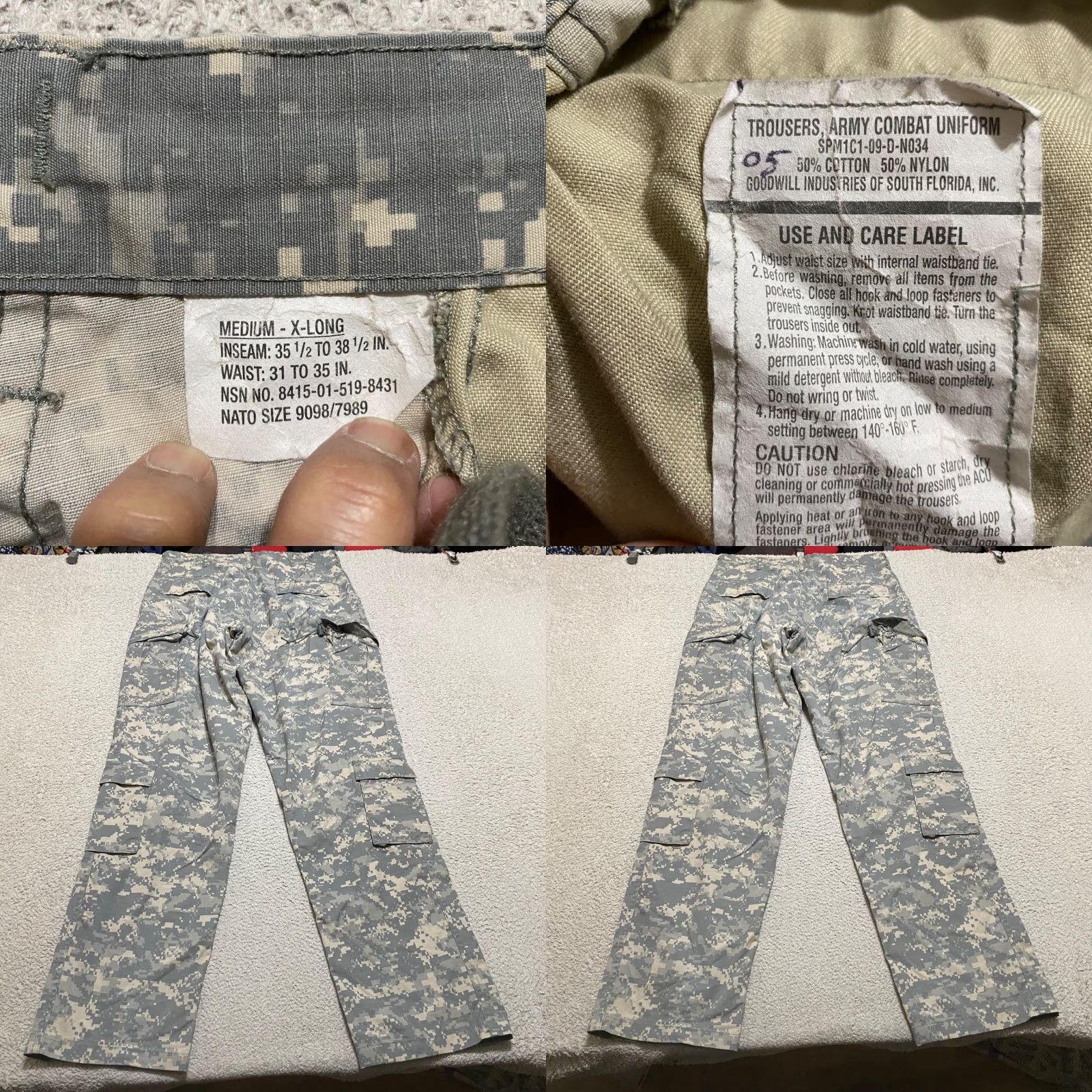 Industrie Goodwill Mens MT Pants Multicolor Digi Camo Cargo Army Combat Uniform Size US 31 - 8 Thumbnail