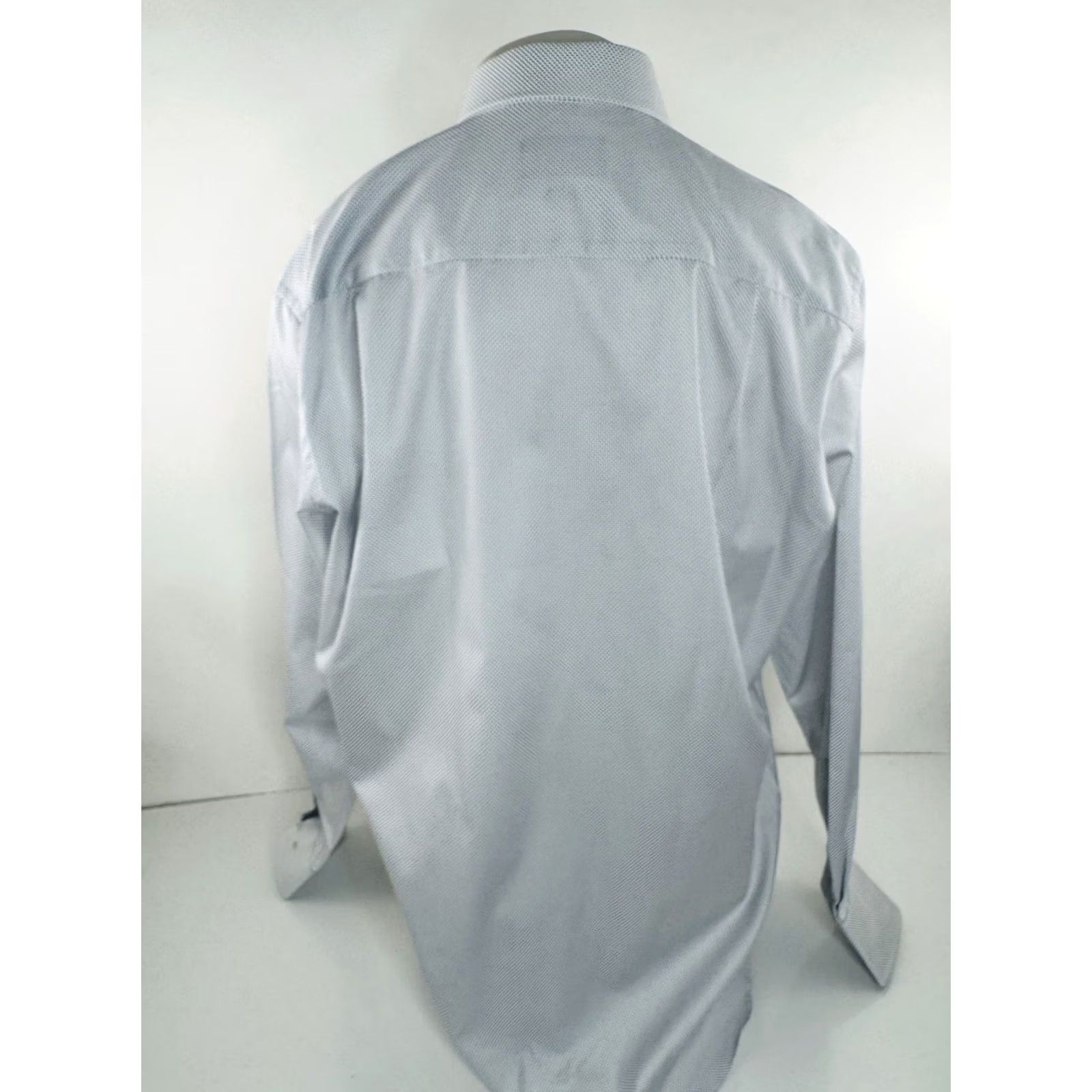 David Donahue David Donahue Dress Shirt Polka Dot Trim 18 36 / 37 White Blue Long Sleeve Button-Up Mens Regular XL? Size 48R - 4 Thumbnail