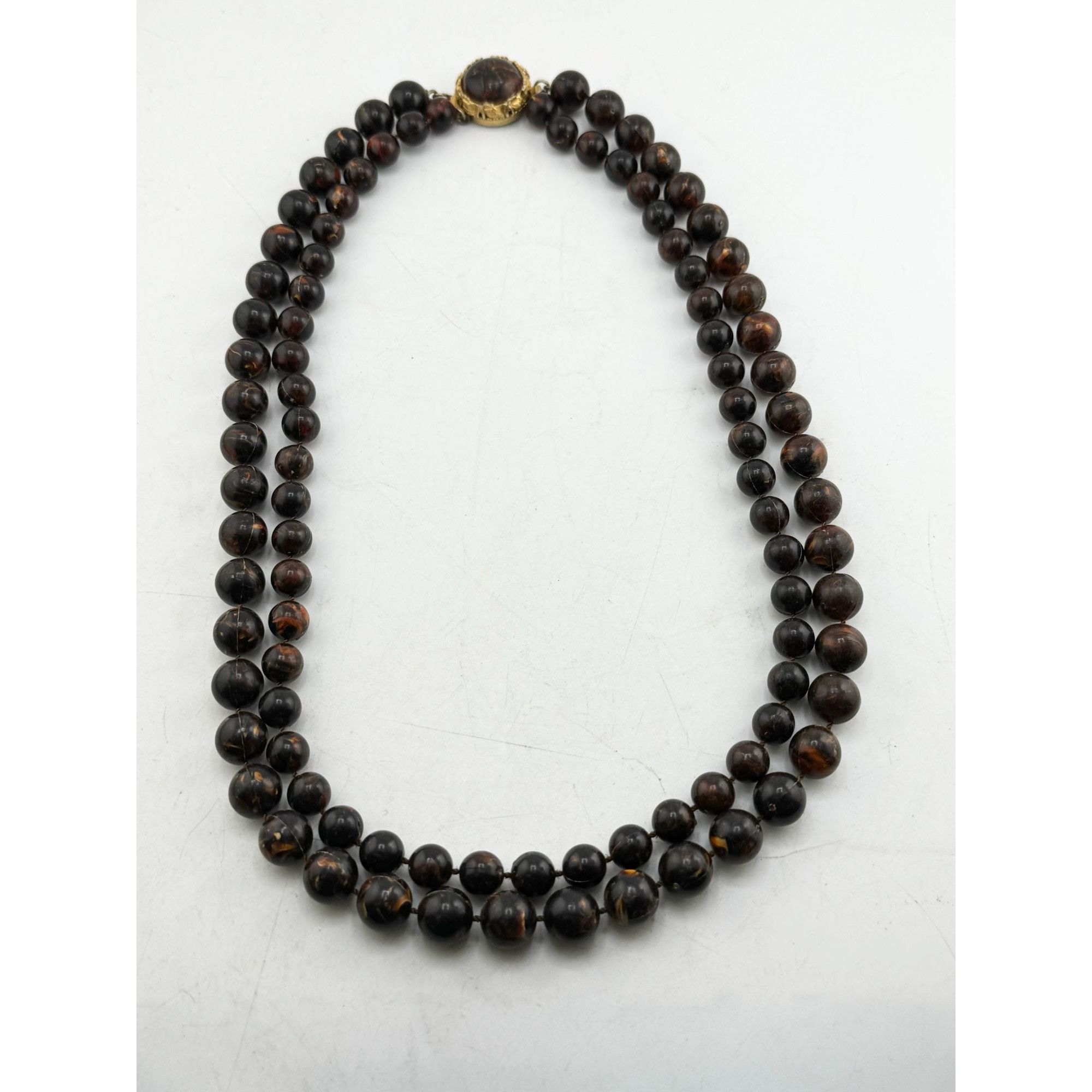 Vintage Vintage brown beaded double strand necklace Size ONE SIZE - 2 Thumbnail