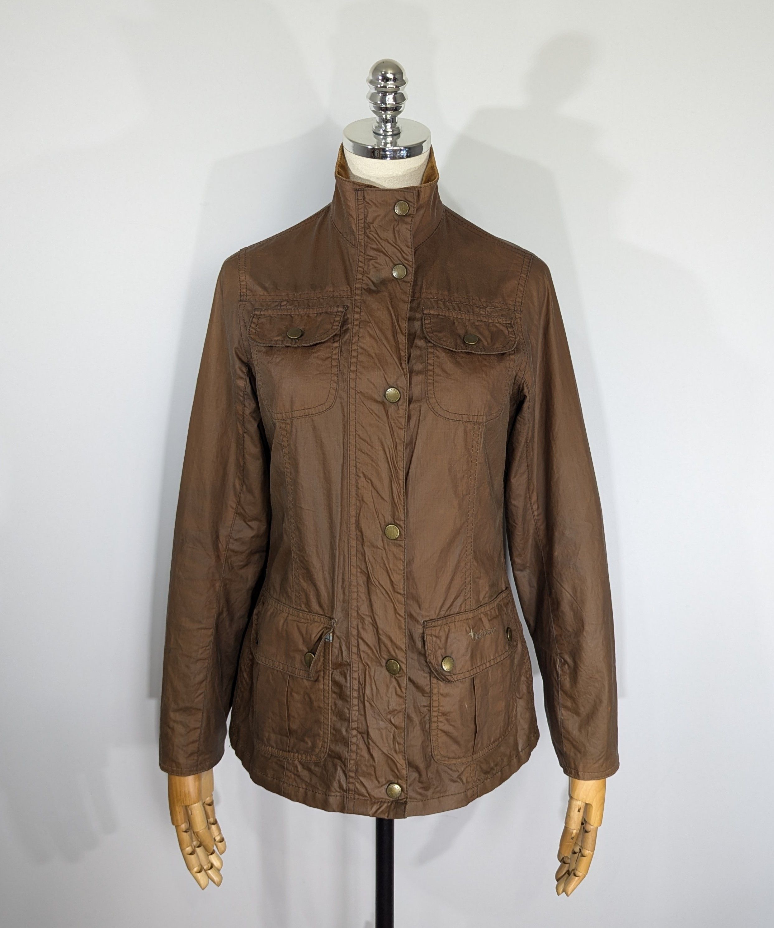 Barbour Barbour Emma Waxed Women's Jacket Brown Waxed Cotton Size S / US 4 / IT 40 - 25 Thumbnail