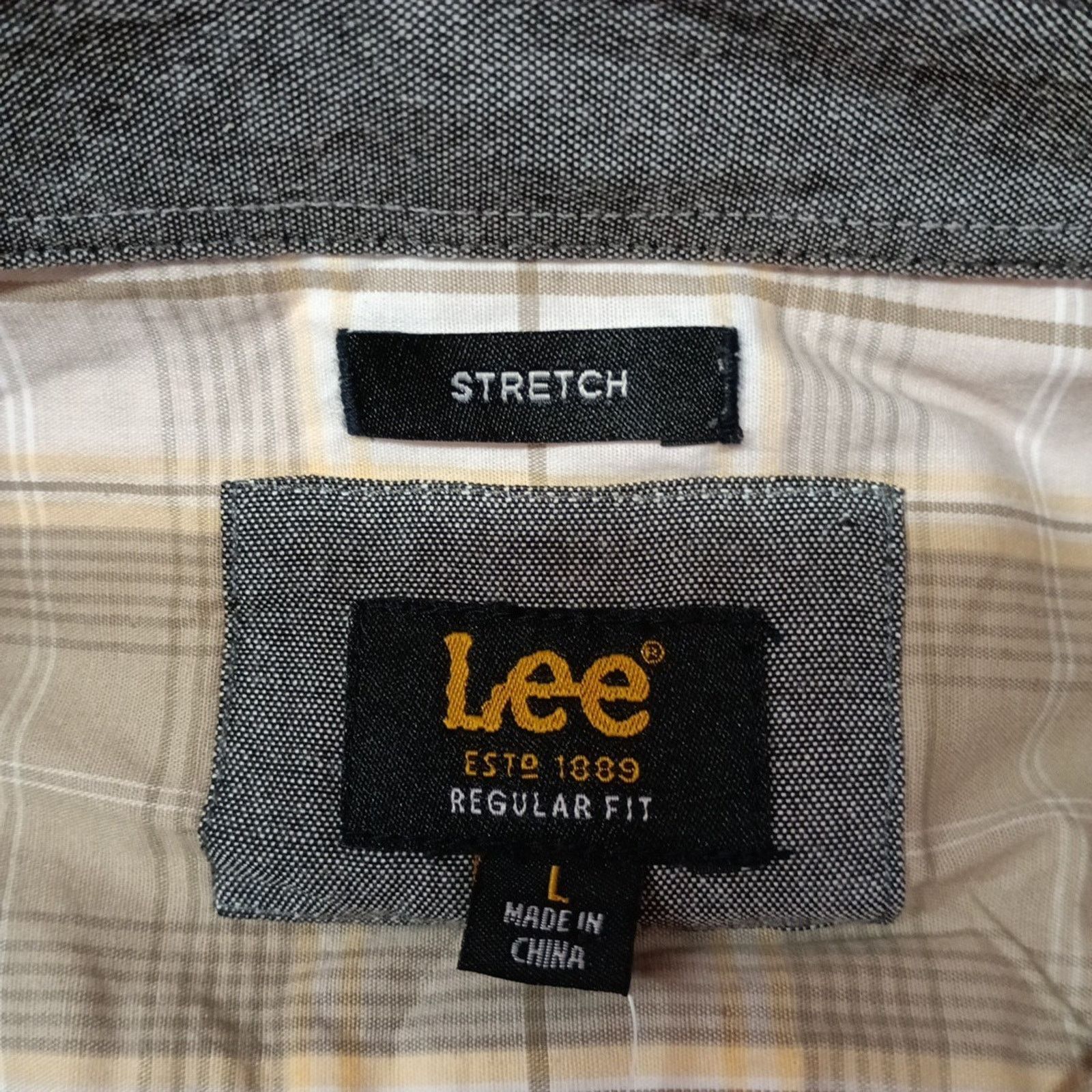 Lee Lee Men's Stretch Plaid Button Shirt Men's Size L Desert Sun Size US L / EU 52-54 / 3 - 4 Thumbnail