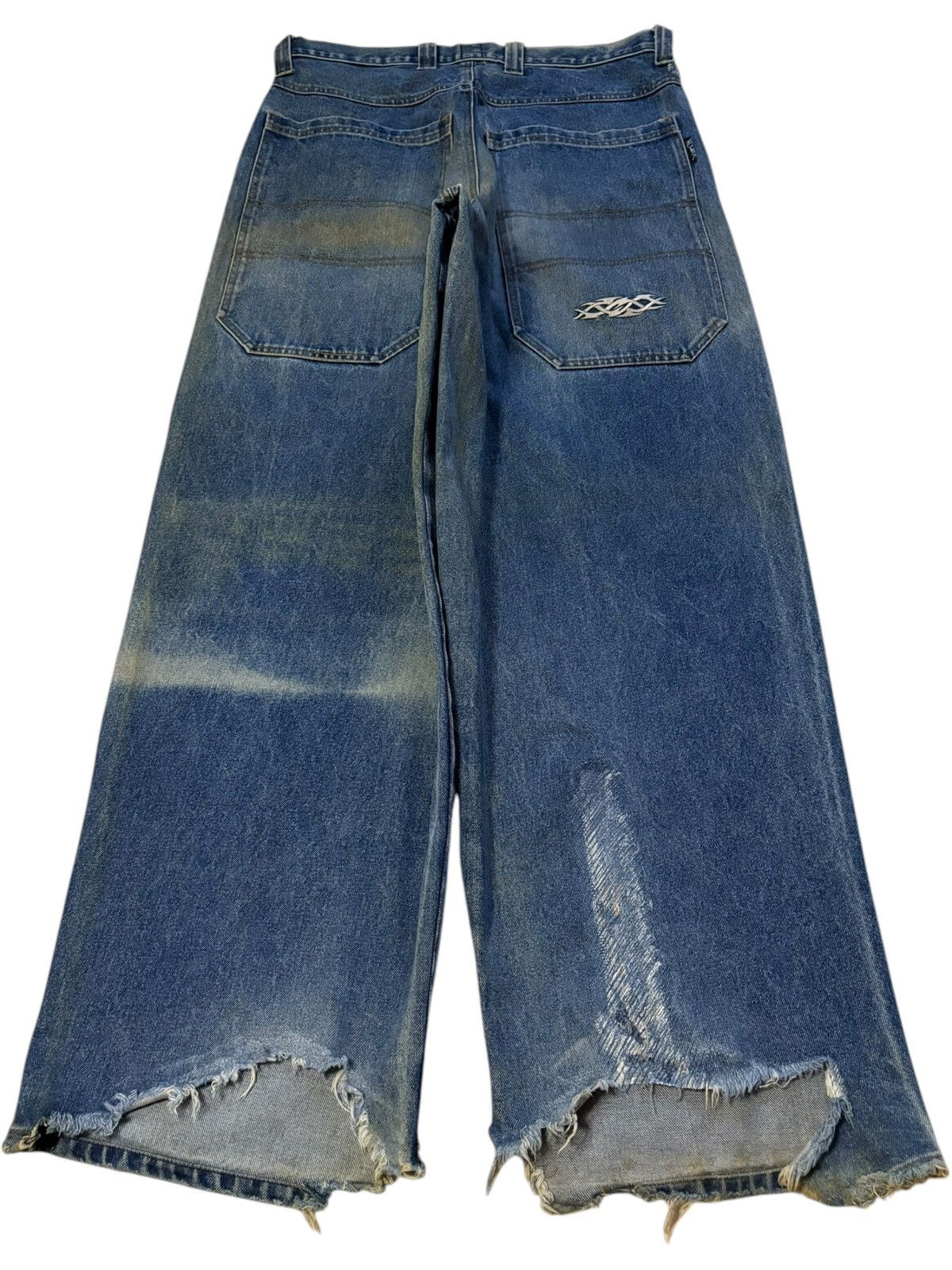 Japanese Brand × Tribal Streetwear Vintage Japanese Brand Mud Wash Ultra Wide Leg Baggy Jeans Size US 34 / EU 50 - 2 Thumbnail