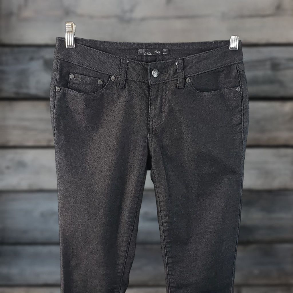 Prana Prana Womens Jeans Kayla Skinny Sz 2 Black Low Rise Organic Cotton Denim 31 Inseam Womens Size 26" / US 2 / IT 38 - 1 Thumbnail
