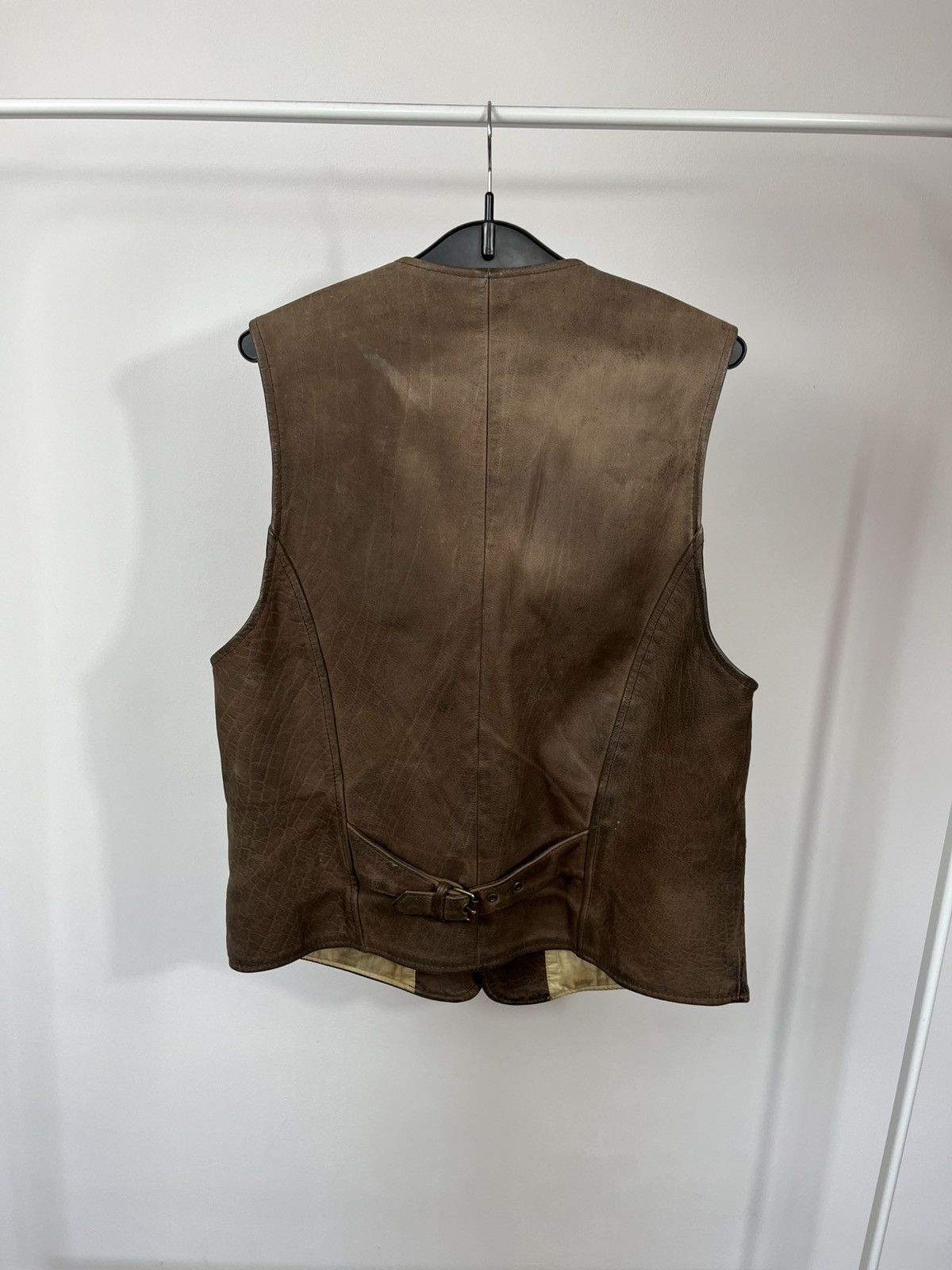 Leather Vintage Distressed Leather Vest Brown Biker Western 48 Size US M / EU 48-50 / 2 - 12 Thumbnail