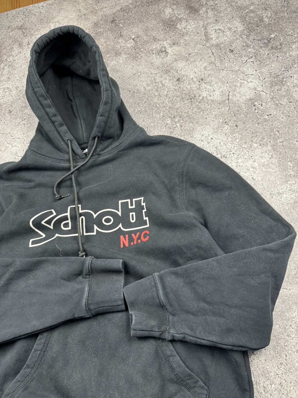 Schott Vintage Schott NYC Big Logo Y2K Faded Hoodie USA Size US M / EU 48-50 / 2 - 5 Thumbnail