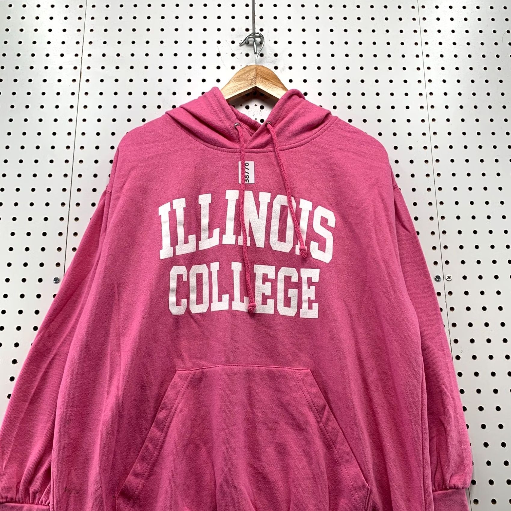 Pinko VINTAGE Illinois College Hoodie Sweatshirt Womens XL Pink Hooded Pullover Size XL / US 12-14 / IT 48-50 - 5 Thumbnail