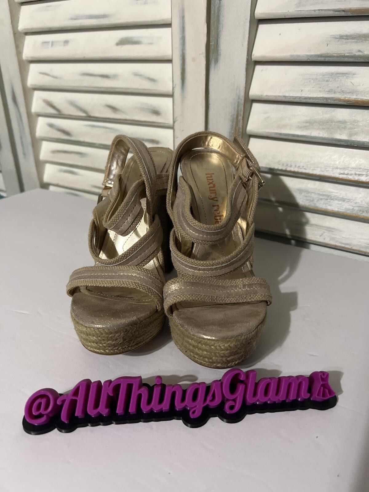 Other Luxury Rebel Jolie Gold High Heel Platform Sandals 38.5 7.5 Size US 7.5 / IT 37.5 - 3 Thumbnail