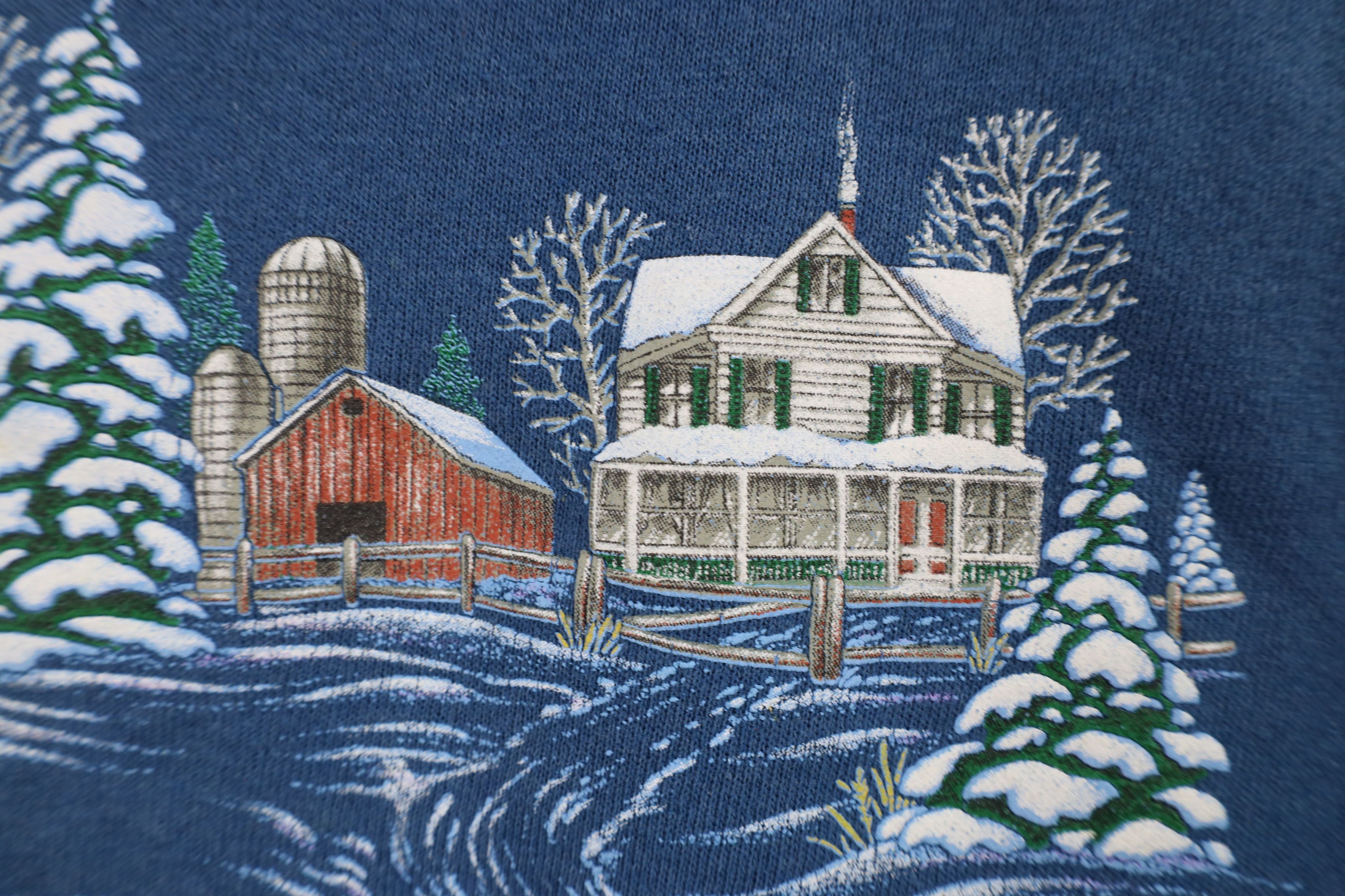 Vintage Vintage 90s Country Primitive Farmhouse Sweatshirt USA Size L / US 10 / IT 46 - 7 Thumbnail