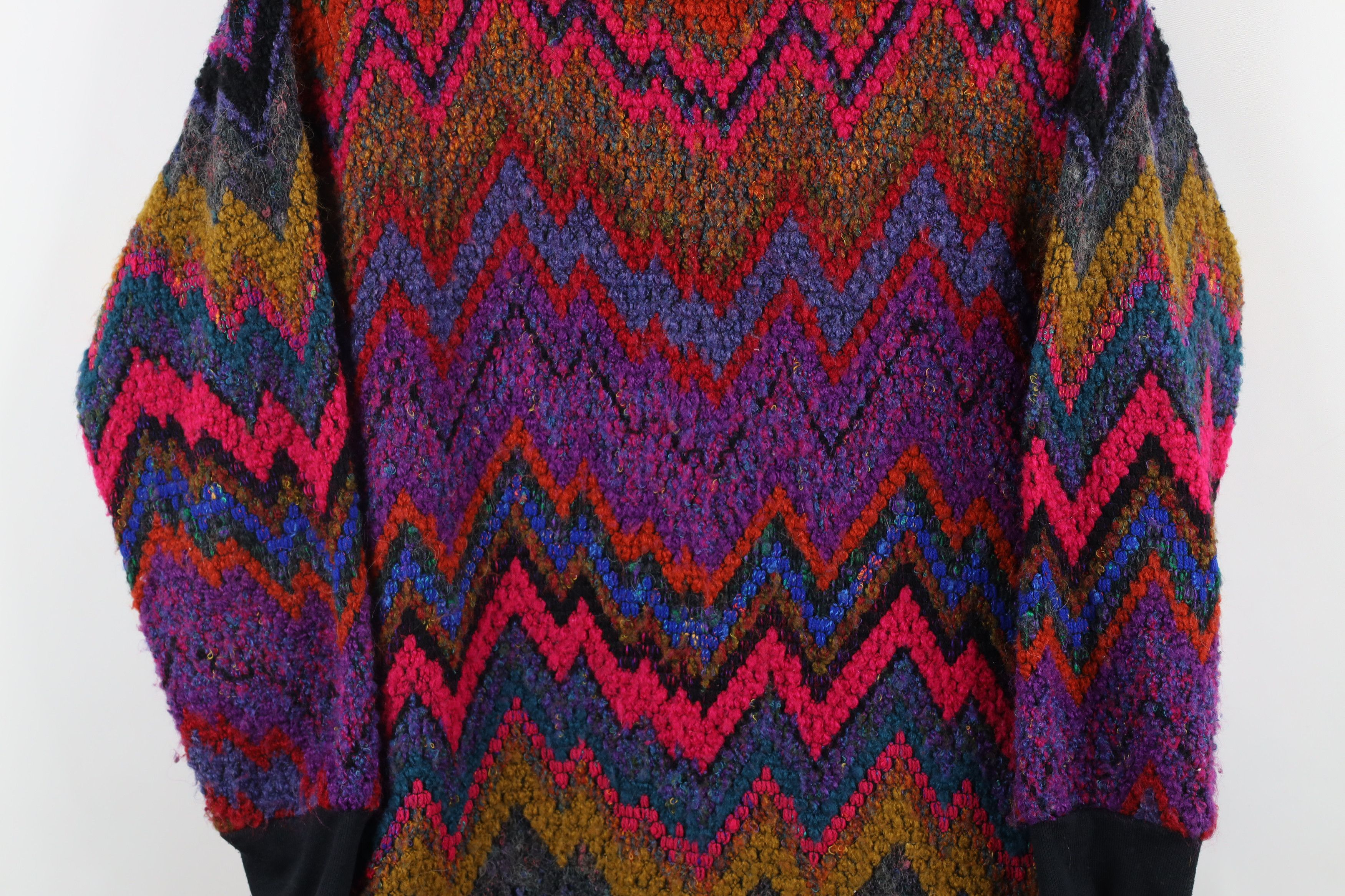 Vintage Vintage 90s Streetwear Zig Zag Turtleneck Sweater USA Size M / US 6-8 / IT 42-44 - 3 Thumbnail
