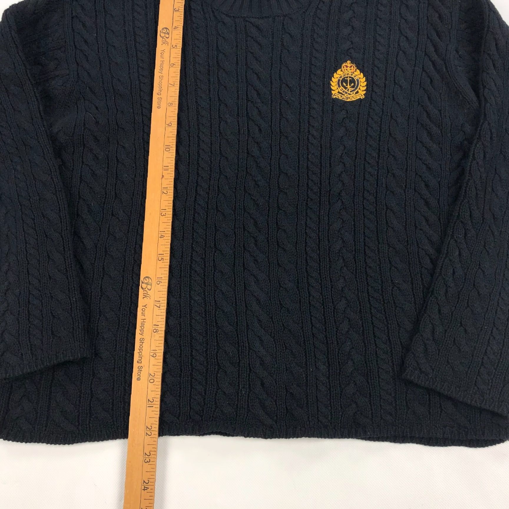 Ralph Lauren VINTAGE Ralph Lauren Sweater Womens Medium Petite Cable Knit Crest Preppy Size M / US 6-8 / IT 42-44 - 5 Thumbnail