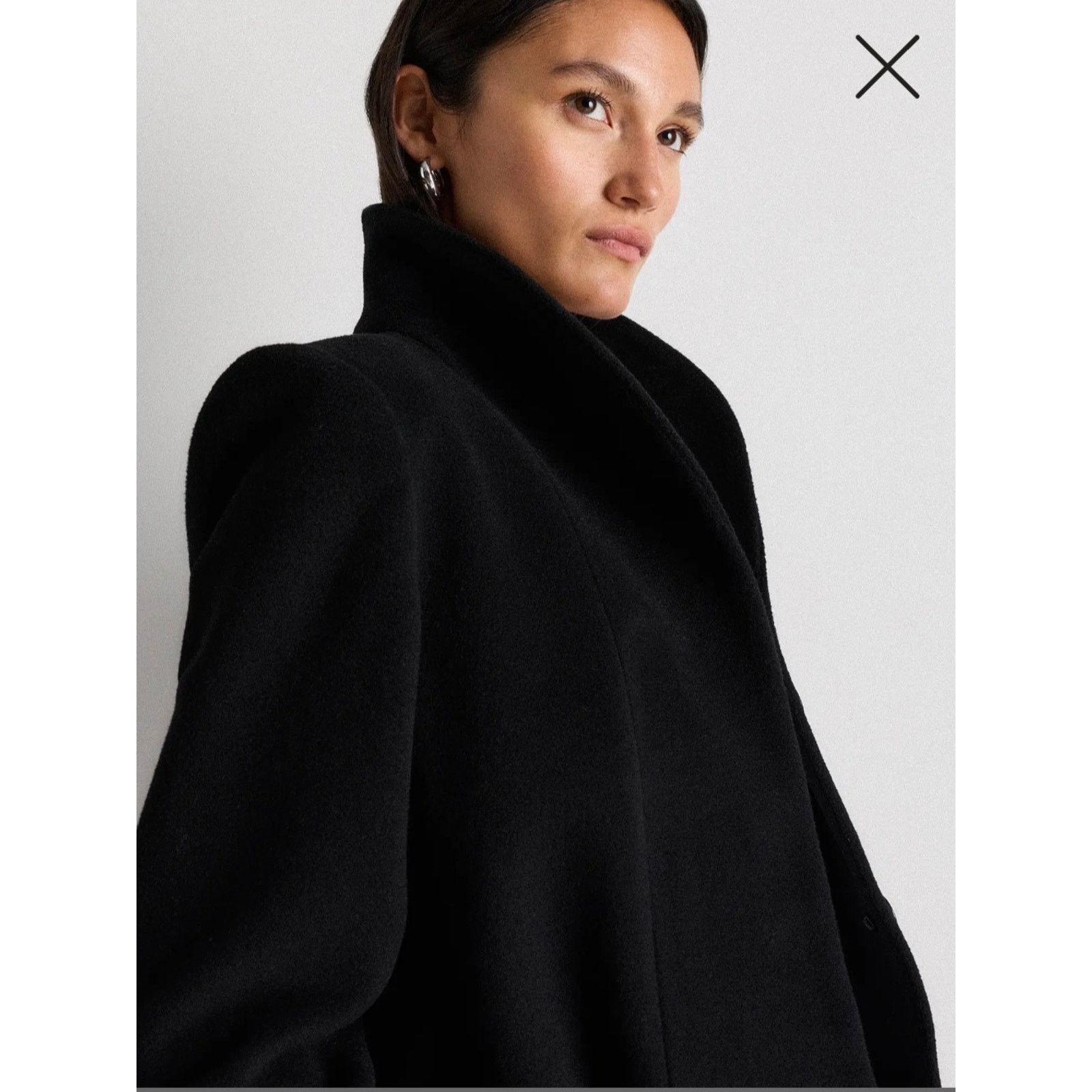 Quince Quince Women's Wool Cashmere Cocoon Coat Black Size L Size L / US 10 / IT 46 - 4 Thumbnail