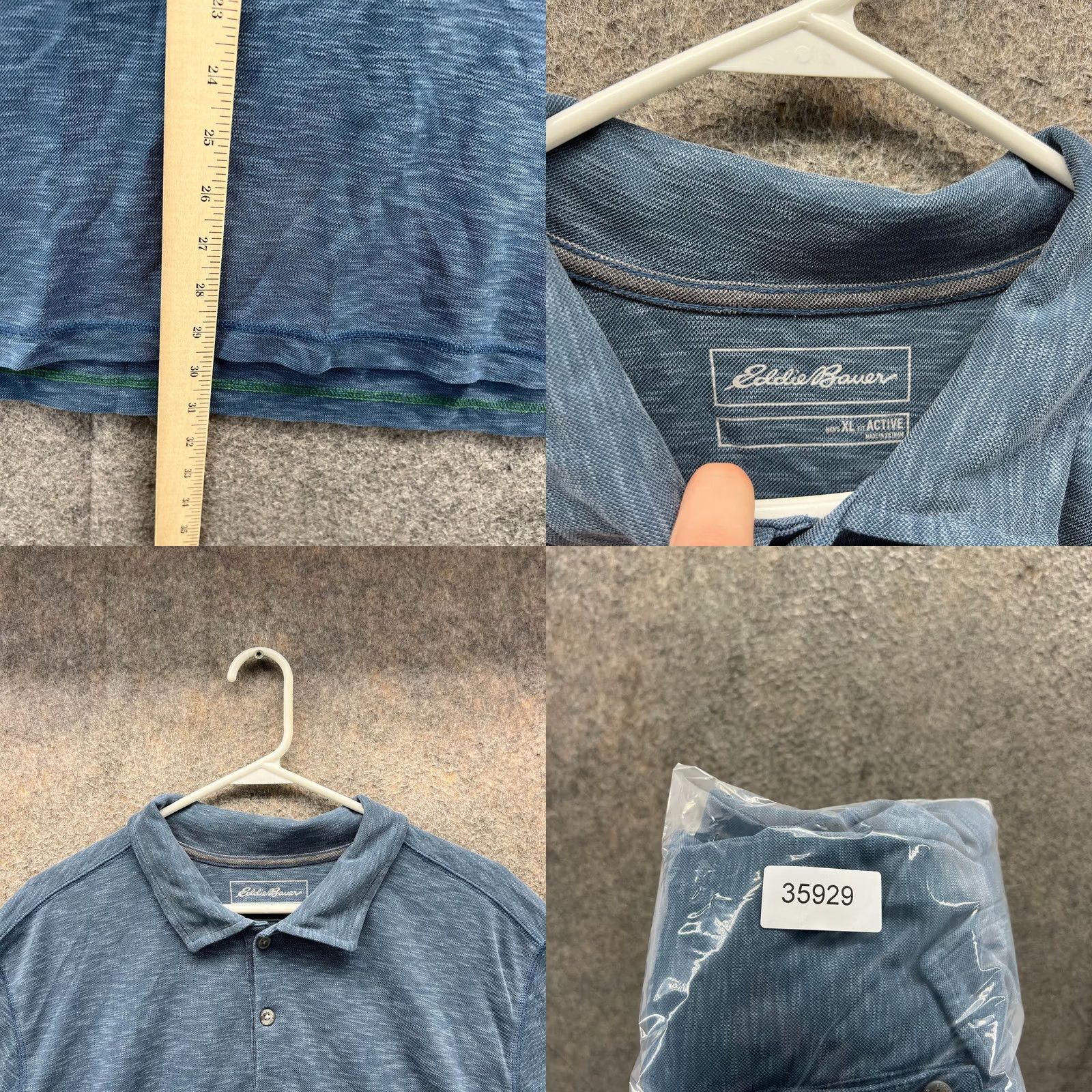 Eddie Bauer Eddie Bauer Polo Shirt Mens XL Blue Active Preppy Dress Heather Extra Large Polo Shirt Mens XL Blue Preppy 90s? Size 46R - 8 Thumbnail