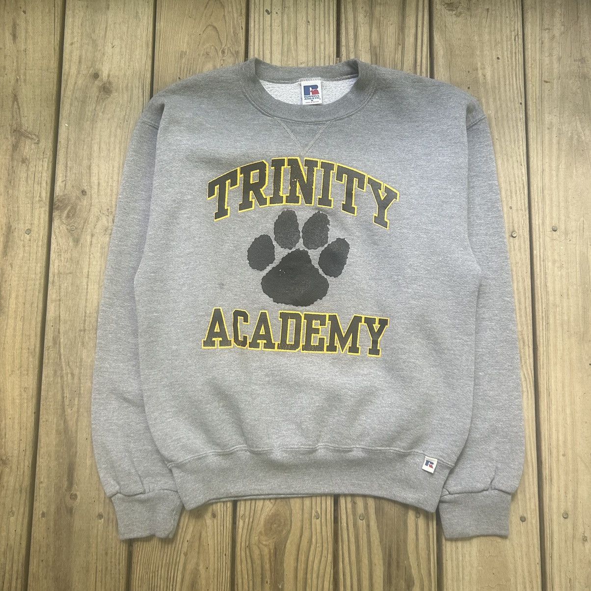Russell Athletic × Vintage VTG 90s Russell Athletic Trinity Academy Raleigh Sweatshirt Size US M / EU 48-50 / 2 - 1 Thumbnail
