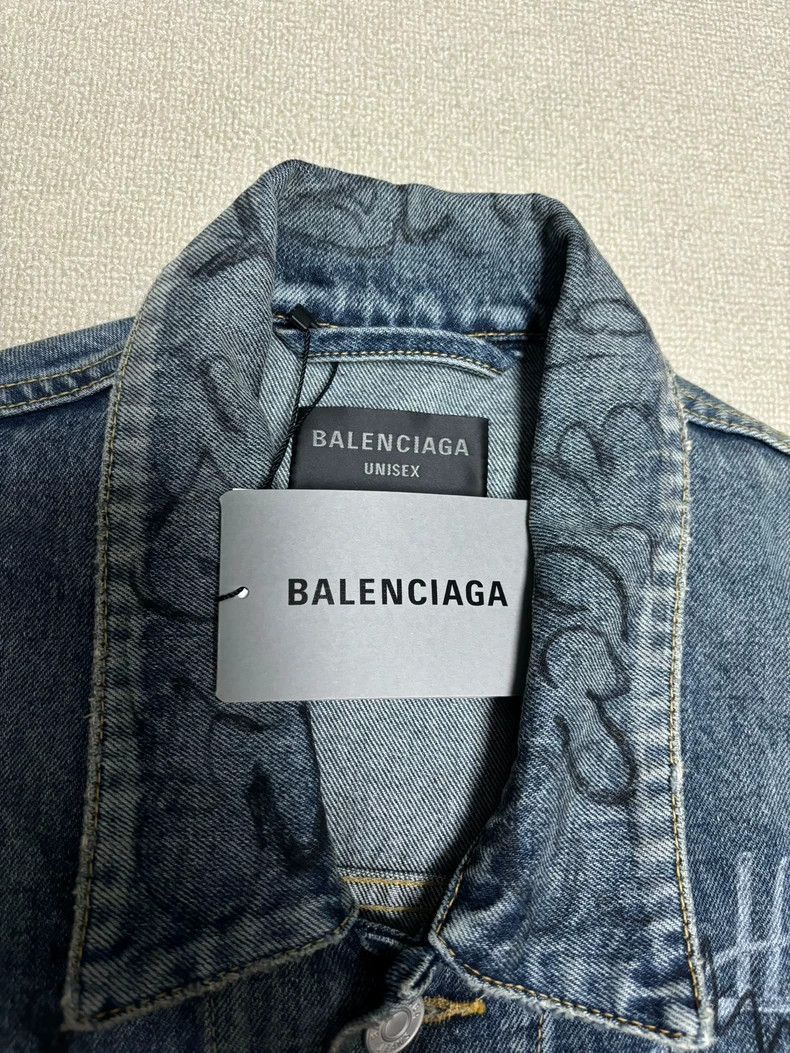 Balenciaga Balenciaga Blue Graffiti Denim Jacket-2506 Size US M / EU 48-50 / 2 - 3 Thumbnail