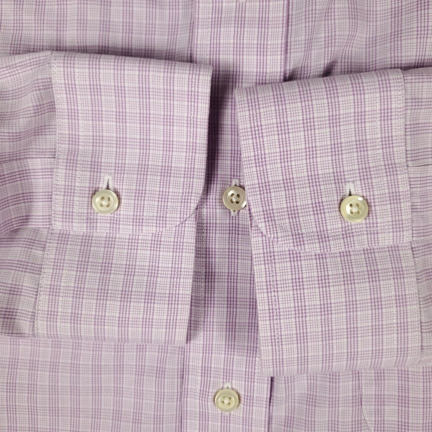Brooks Brothers VINTAGE Brooks Brothers Dress Shirt Men Size 17 Purple Plaid Long Sleeve Business Casual Formal Size 46R - 3 Thumbnail