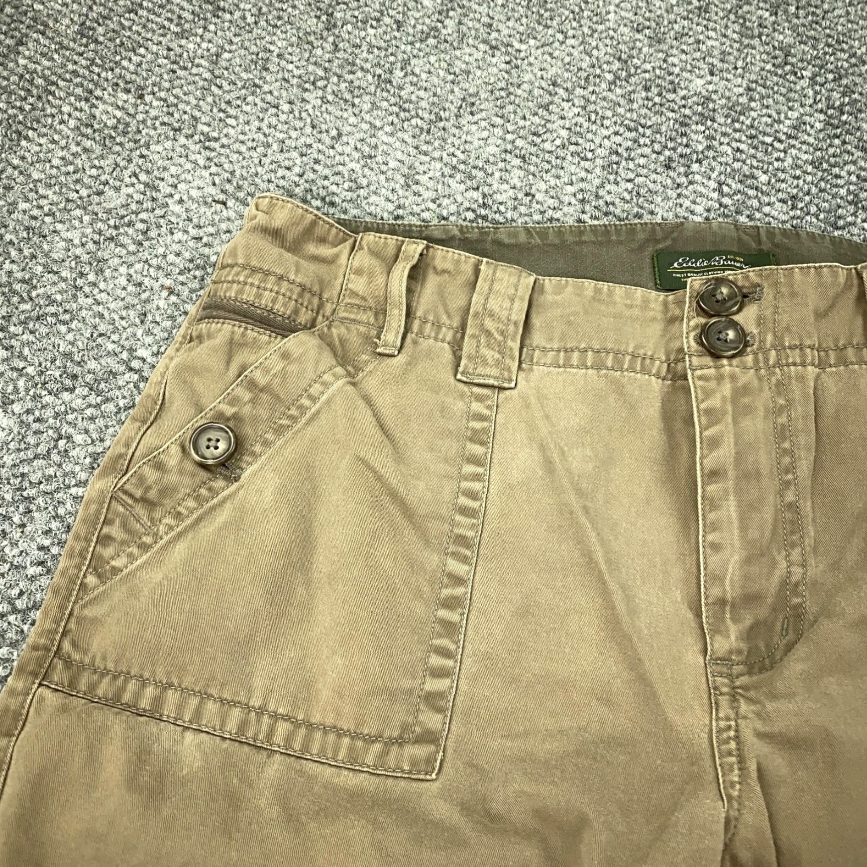 Eddie Bauer Eddie Bauer Pants Women 18 Petite Khaki Wide Leg Chino Casual Pockets Zip Button Twill Size 40" / US 18 - 3 Thumbnail