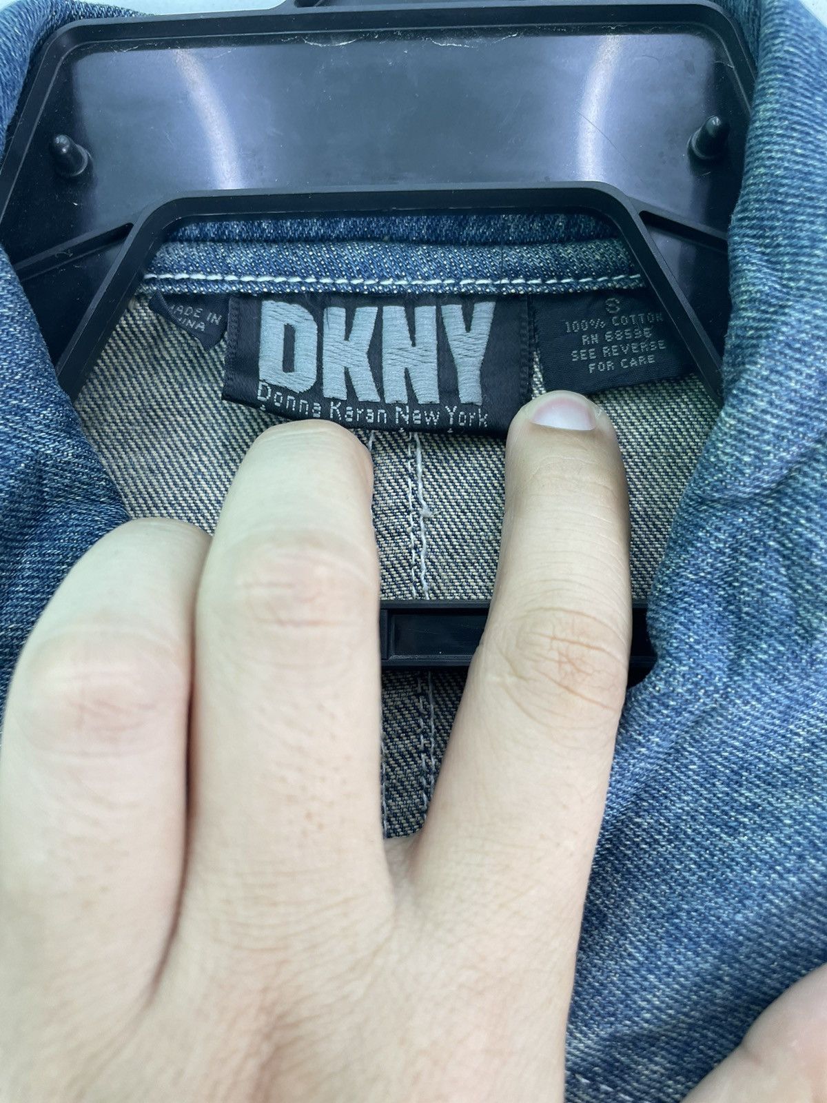 DKNY × Vintage Vtg 90s rare DKNY denim chore workwear jacket button up Size US S / EU 44-46 / 1 - 6 Thumbnail