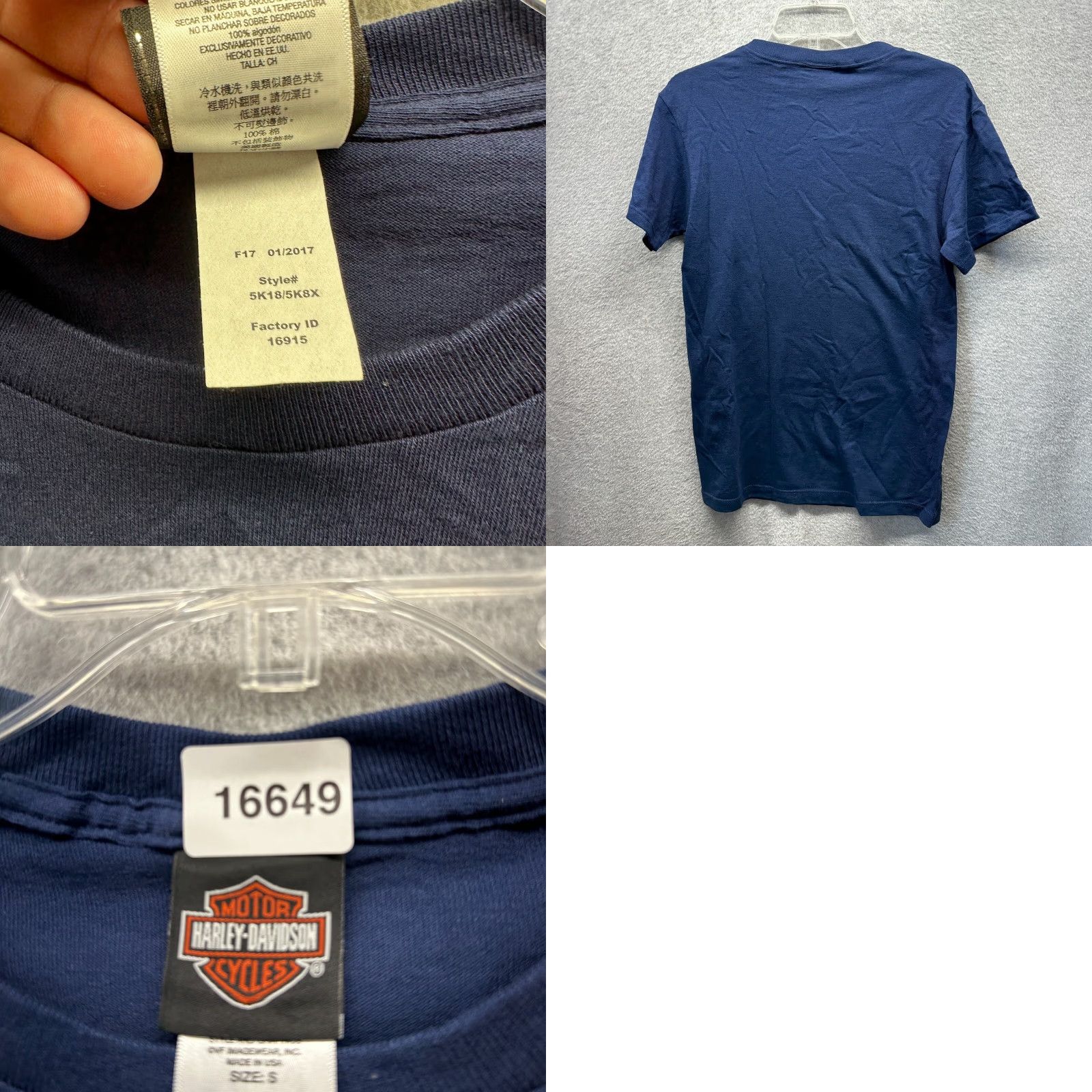 Harley Davidson Harley-Davidson Shirt Adult Small Blue Cotton Logo Tee Mens Size US S / EU 44-46 / 1 - 8 Thumbnail
