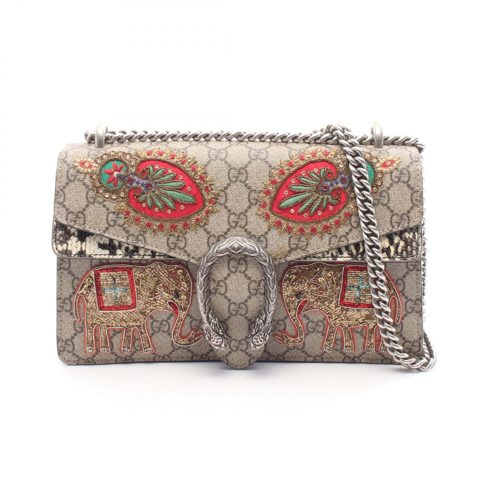 Gucci Gucci Gucci Dionysus GG Supreme Coated Canvas Exotic Leather Shoulder Bag Textile Shoulder Bag DUTY FREE for USA Size ONE SIZE - 1 Thumbnail