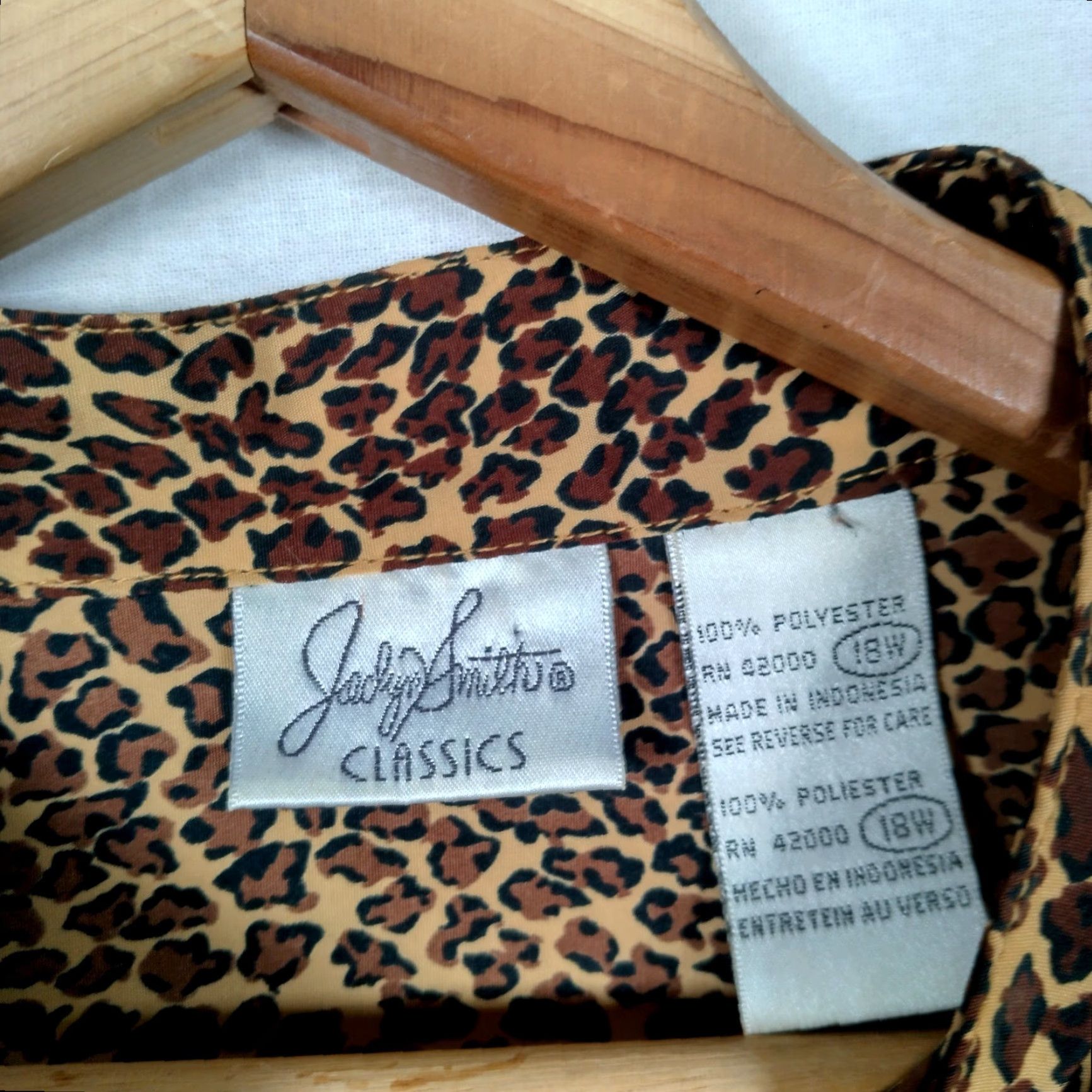 Vintage VINTAGE Jaclyn Smith Blouse Cat Print Long Sleeve 18W Brown Polyester Non-Stretch Animal Print Casual Business Party 18W Womens Size XXL / US 16-18 / IT 52-54 - 3 Thumbnail