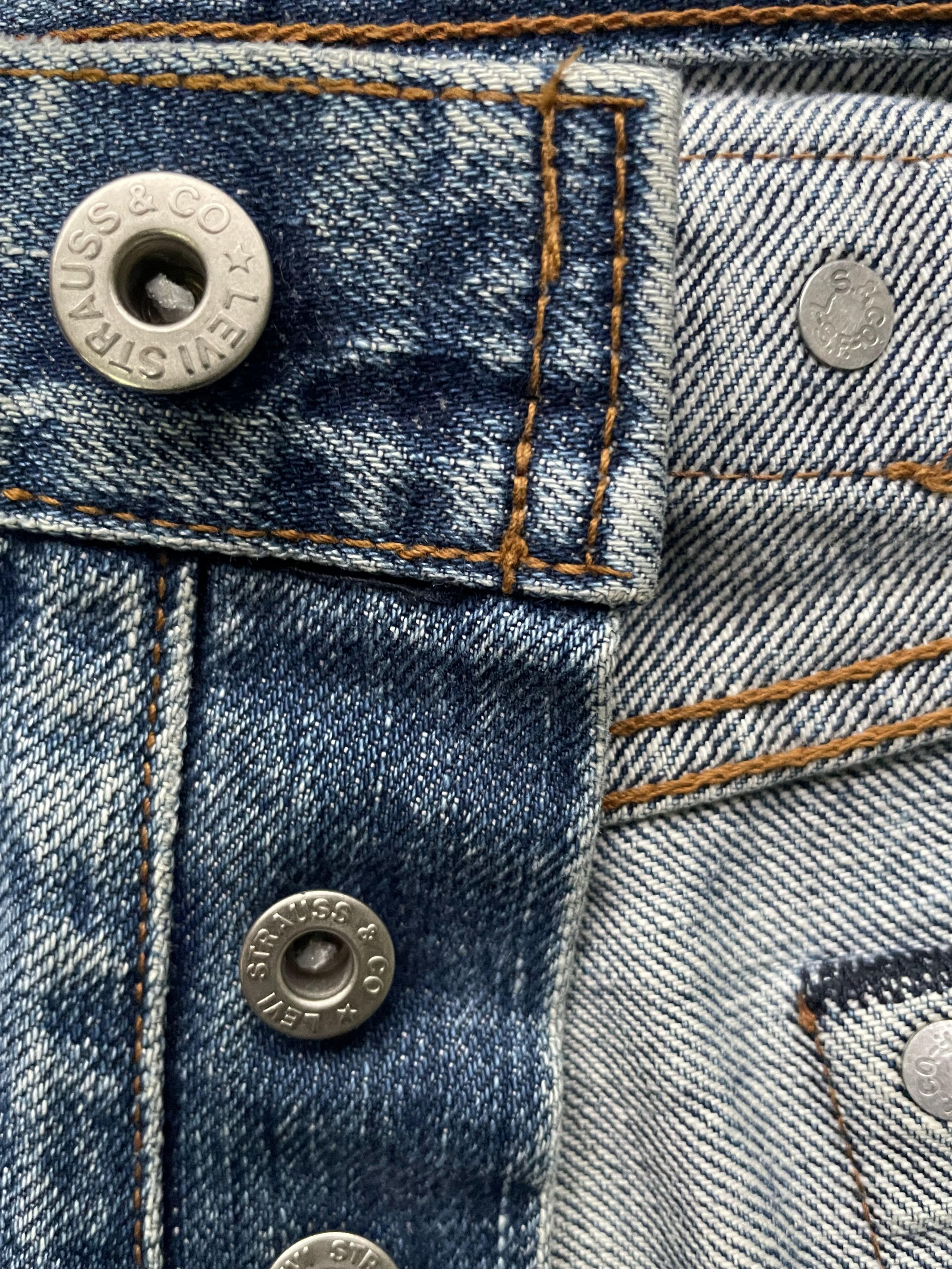 Levi's Vintage Levis lot 701XX E Selvedge Distresed Denim Size US 33 - 8 Thumbnail