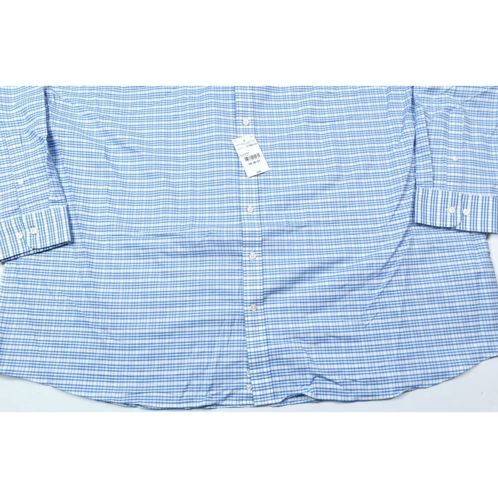 Stafford STAFFORD Travel Stretch Oxford Shirt Mens Big 20 Blue Plaid Button-Down Shirt Size US XXL / EU 58 / 5 - 4 Thumbnail