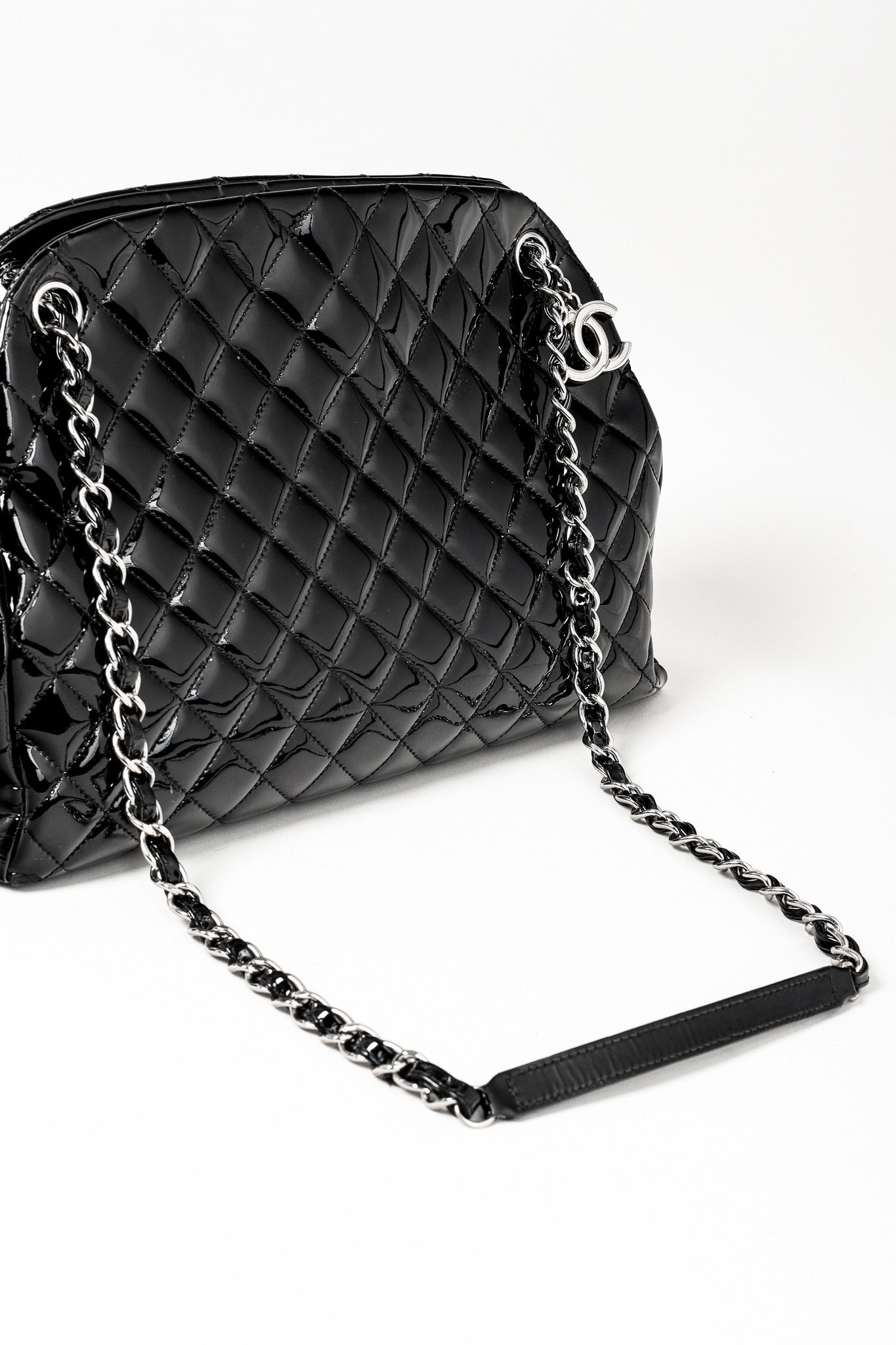 Chanel Chanel Just Mademoiselle Quilted Patent Leather Handbag Size ONE SIZE - 6 Thumbnail