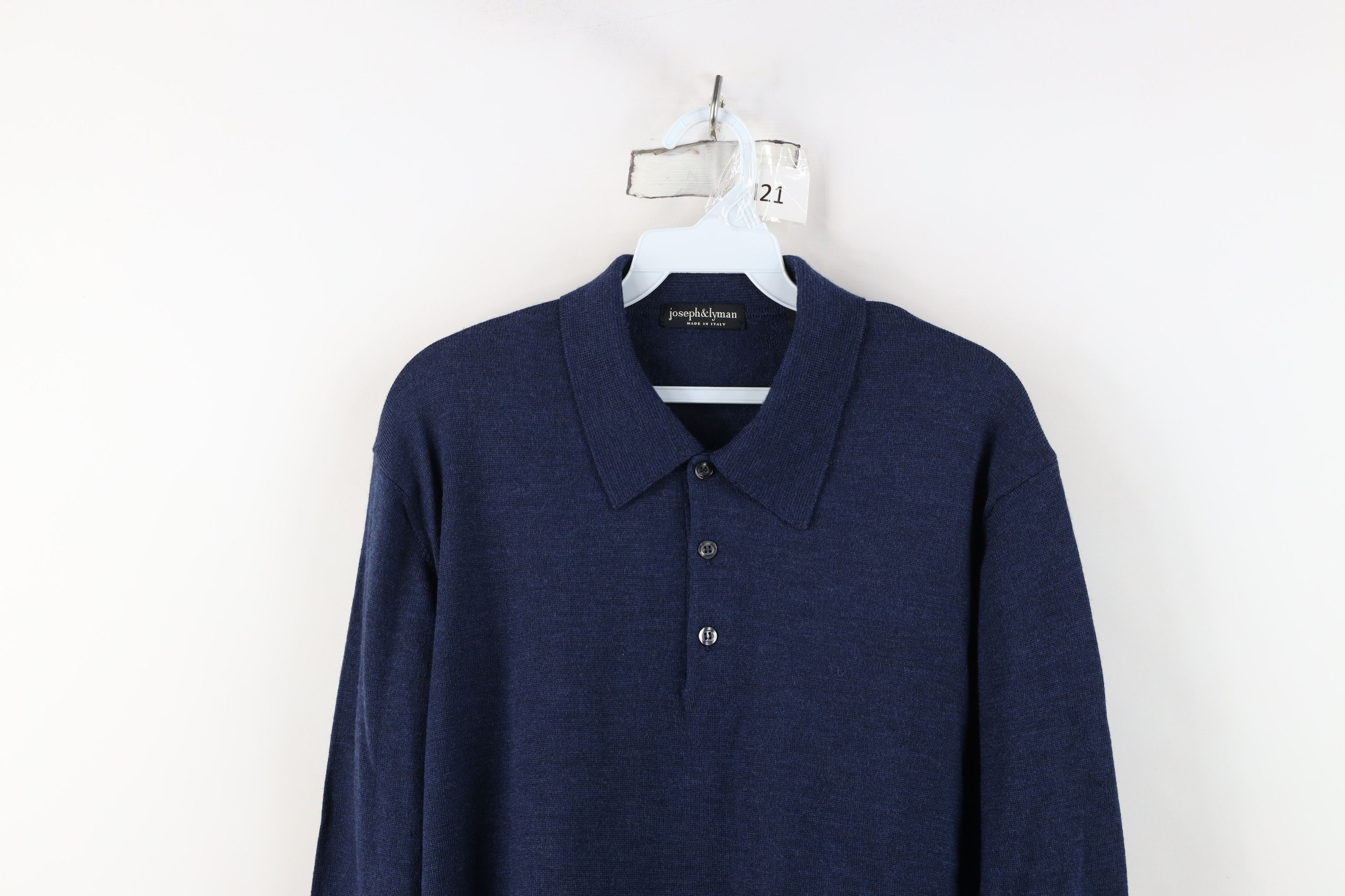 Vintage Vintage 90s Streetwear Merino Wool Knit Collared Sweater Size US L / EU 52-54 / 3 - 2 Thumbnail