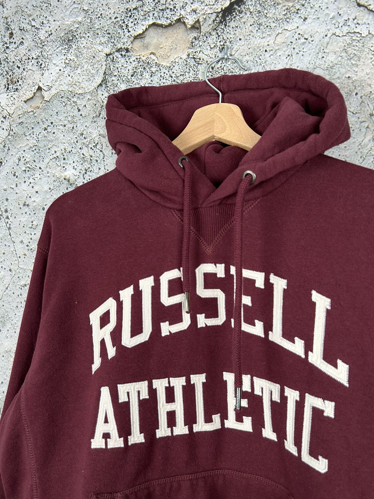 Russell Athletic Vintage Russell Athletic Burgundy Spellout Hoodie Rare Hype Size US M / EU 48-50 / 2 - 3 Thumbnail