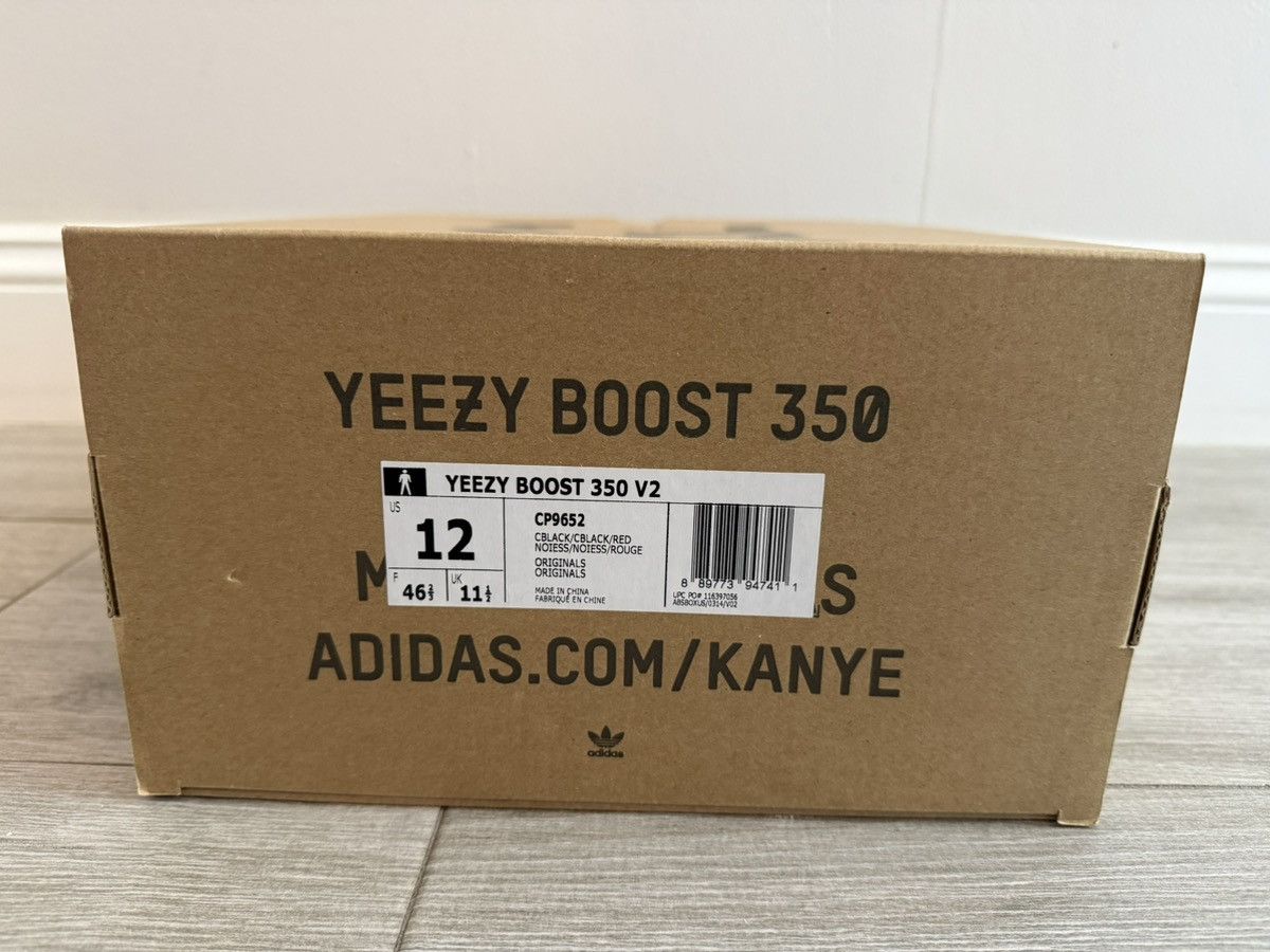 Adidas ADIDAS Yeezy Boost 350 V2 Bred CP9652 Core Black Red Size 12 Size US 12 / EU 45 - 11 Thumbnail