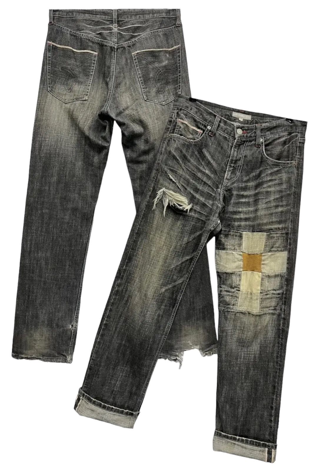 Designer × Japanese Brand × Vintage 🔥Vintage HIROMICHI Thrashed Natural Worn-Out Selvedge Denim Size US 32 / EU 48 - 1 Thumbnail
