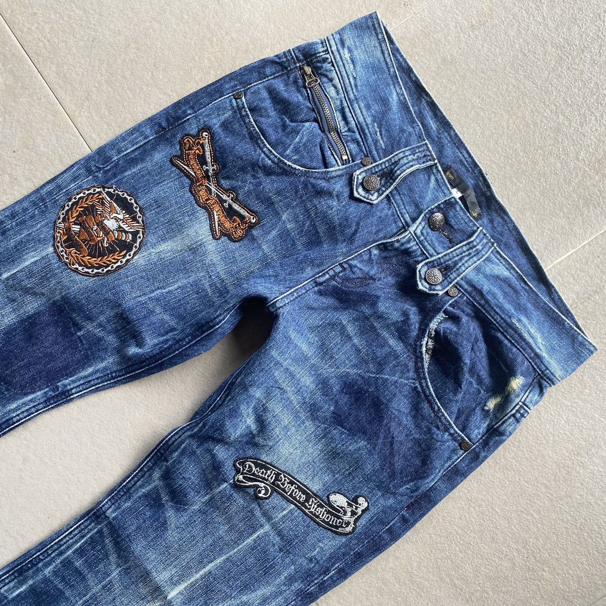 Japanese Brand Japanese flared denim with patches Size US 32 / EU 48 - 2 Thumbnail