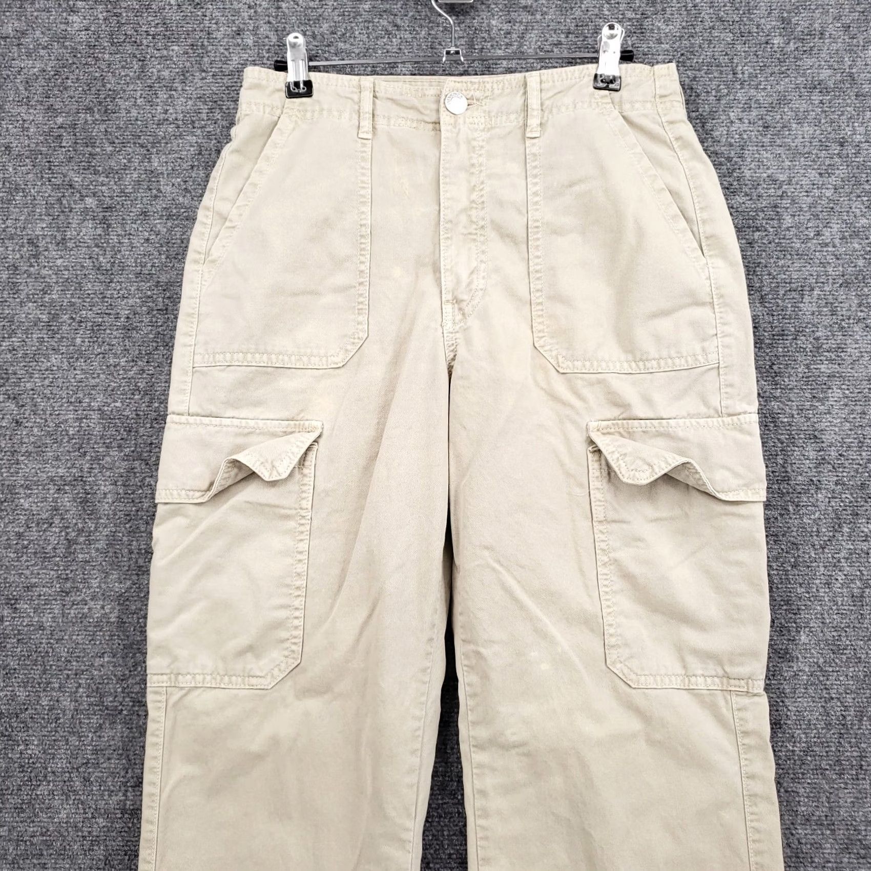 Zara Zara Pants Womens 4 Beige Cargo Straight Leg Cotton Utility Casual Outdoor Size 27" / US 4 / IT 40 - 4 Thumbnail