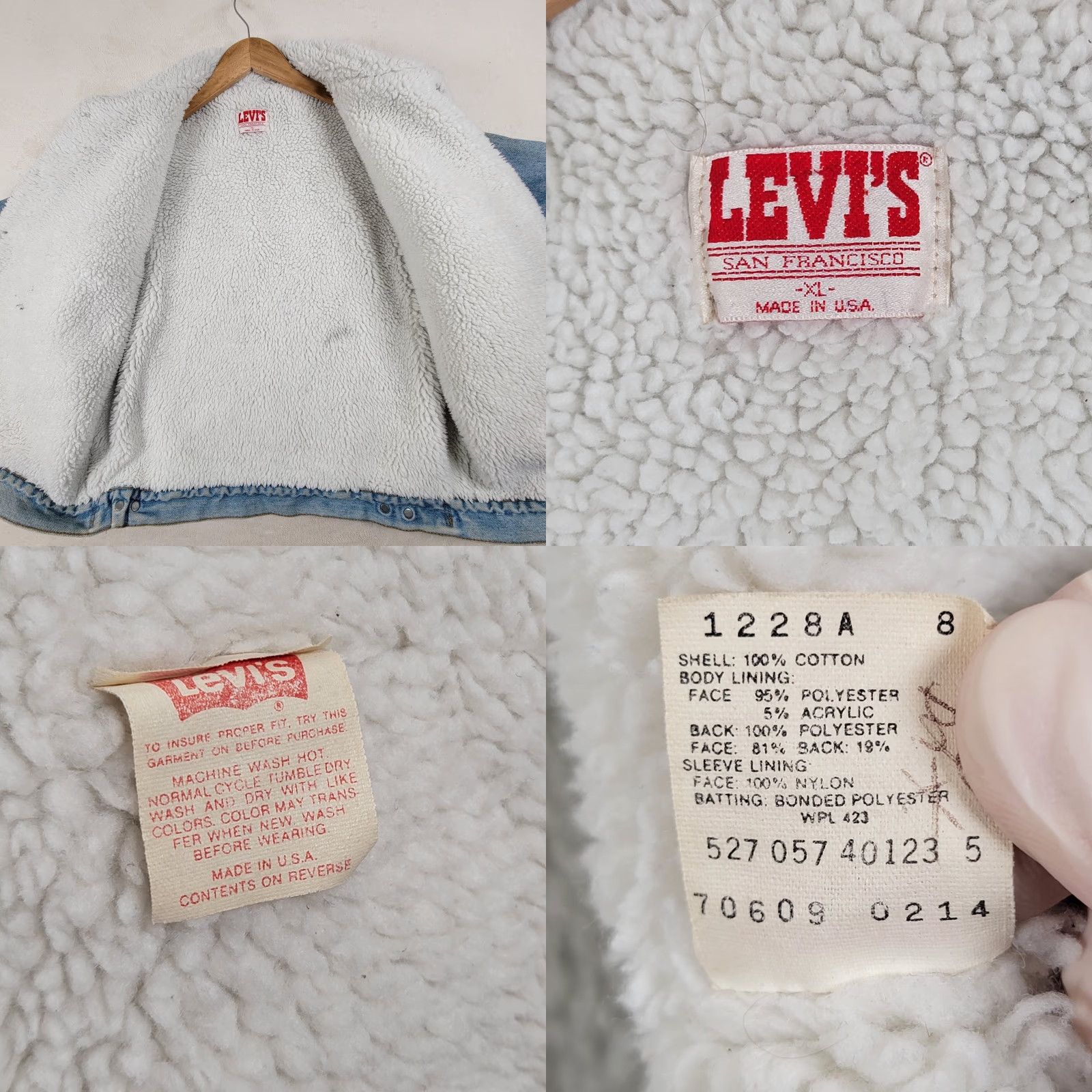 Levi's VINTAGE Levi's 527 Jacket Men XL Denim Blue Sherpa Lined USA 80s Bomber Jacket Mid-Length Regular Fit Size US XL / EU 56 / 4 - 10 Thumbnail