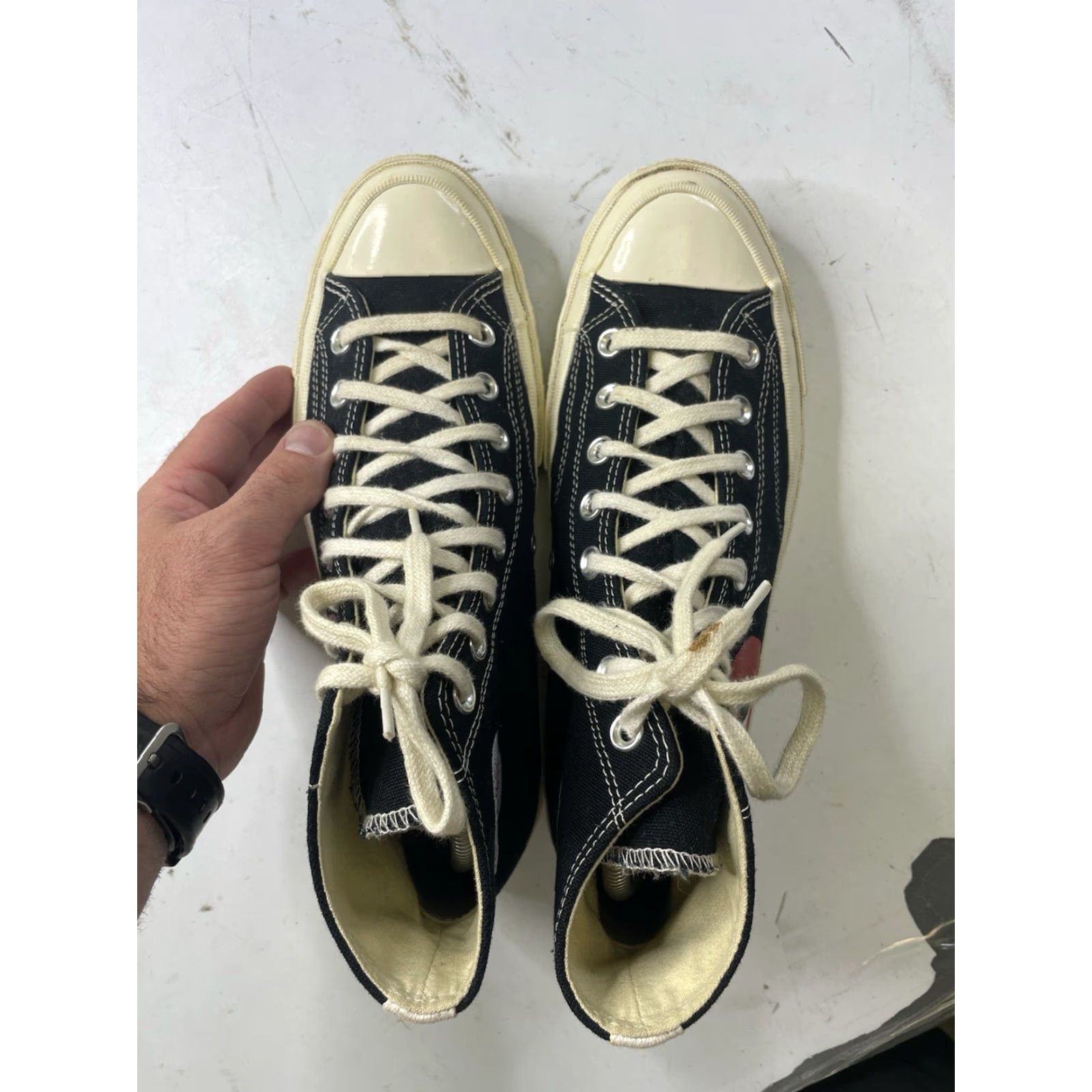 Converse Converse Chuck 70 High Top x Comme des Garcons Play Heart Mens Size 9 Shoes Sneaker Black Red White Size US M / EU 48-50 / 2 - 5 Thumbnail