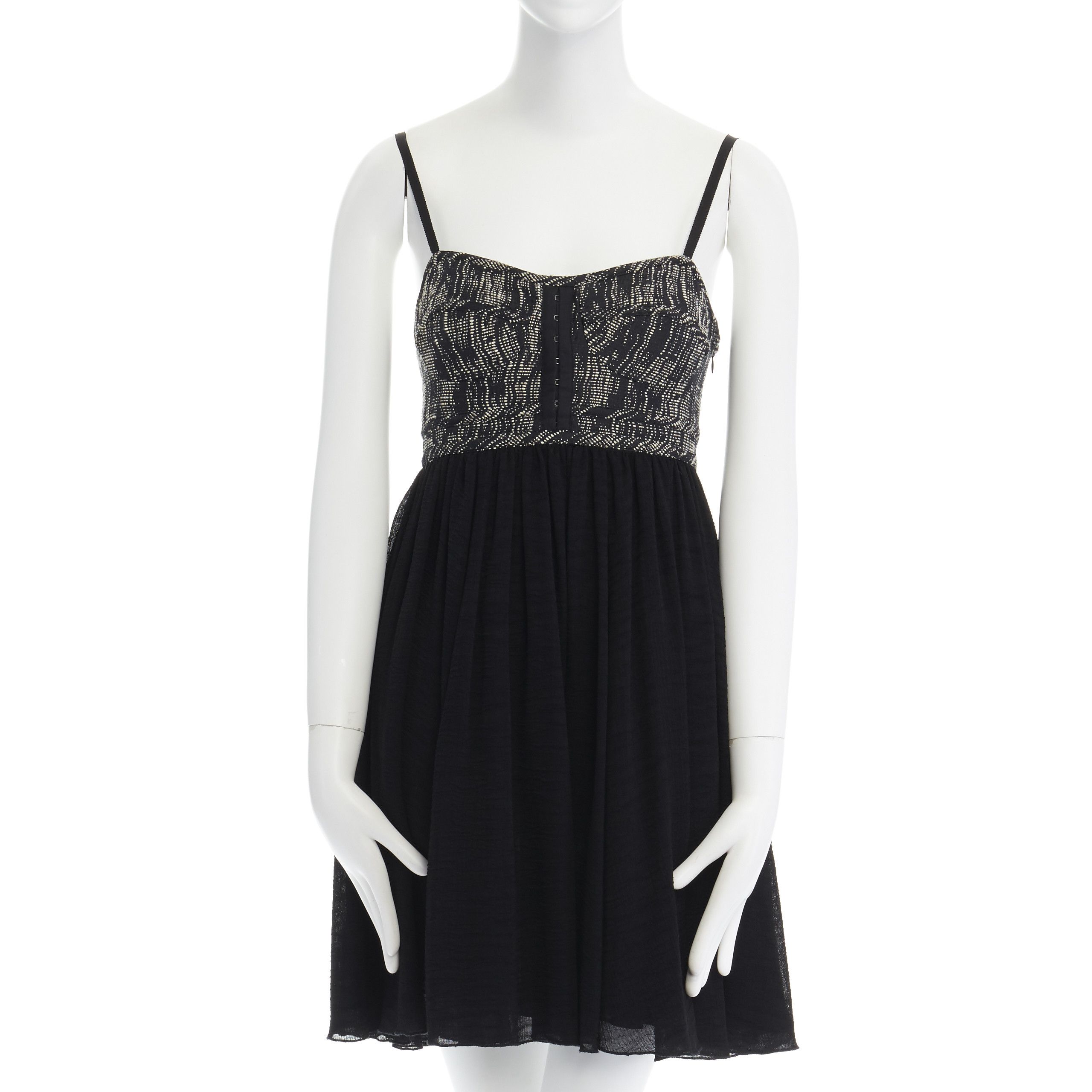 Proenza Schouler PROENZA SCHOULER grey tweed bust silk flounce skirt mini dress XS FR34 US2 UK6 Size XS / US 0-2 / IT 36-38 - 1 Thumbnail
