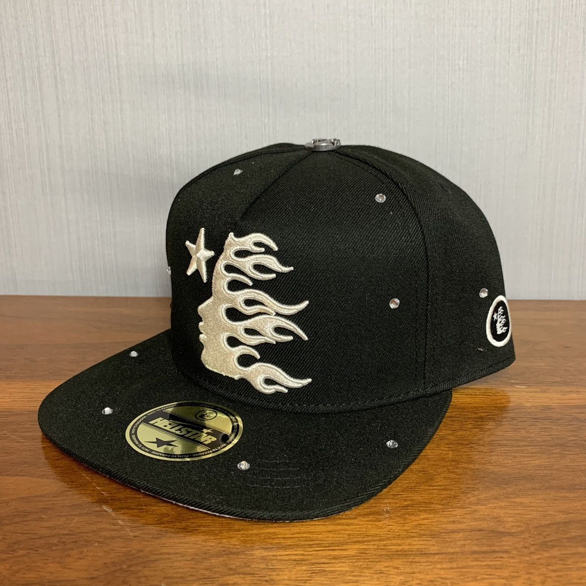 image of Hellstar Starry Night Fitted Hat 7 1/2 in Black, Men's