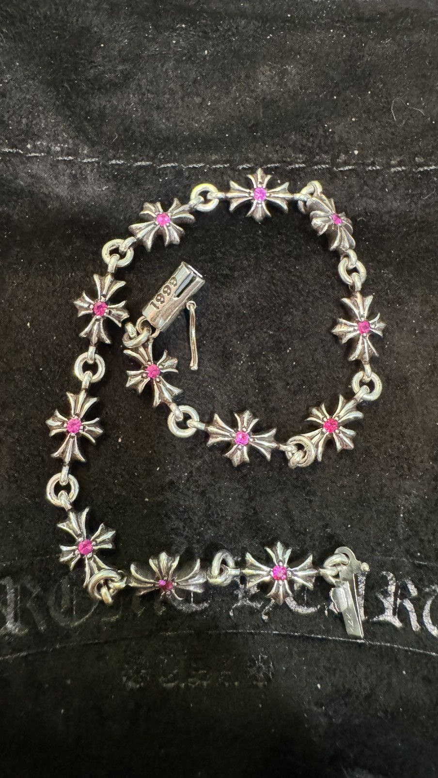 Chrome Hearts Pink Sapphire Tiny E Bracelet *RARE* Size ONE SIZE - 10 Thumbnail