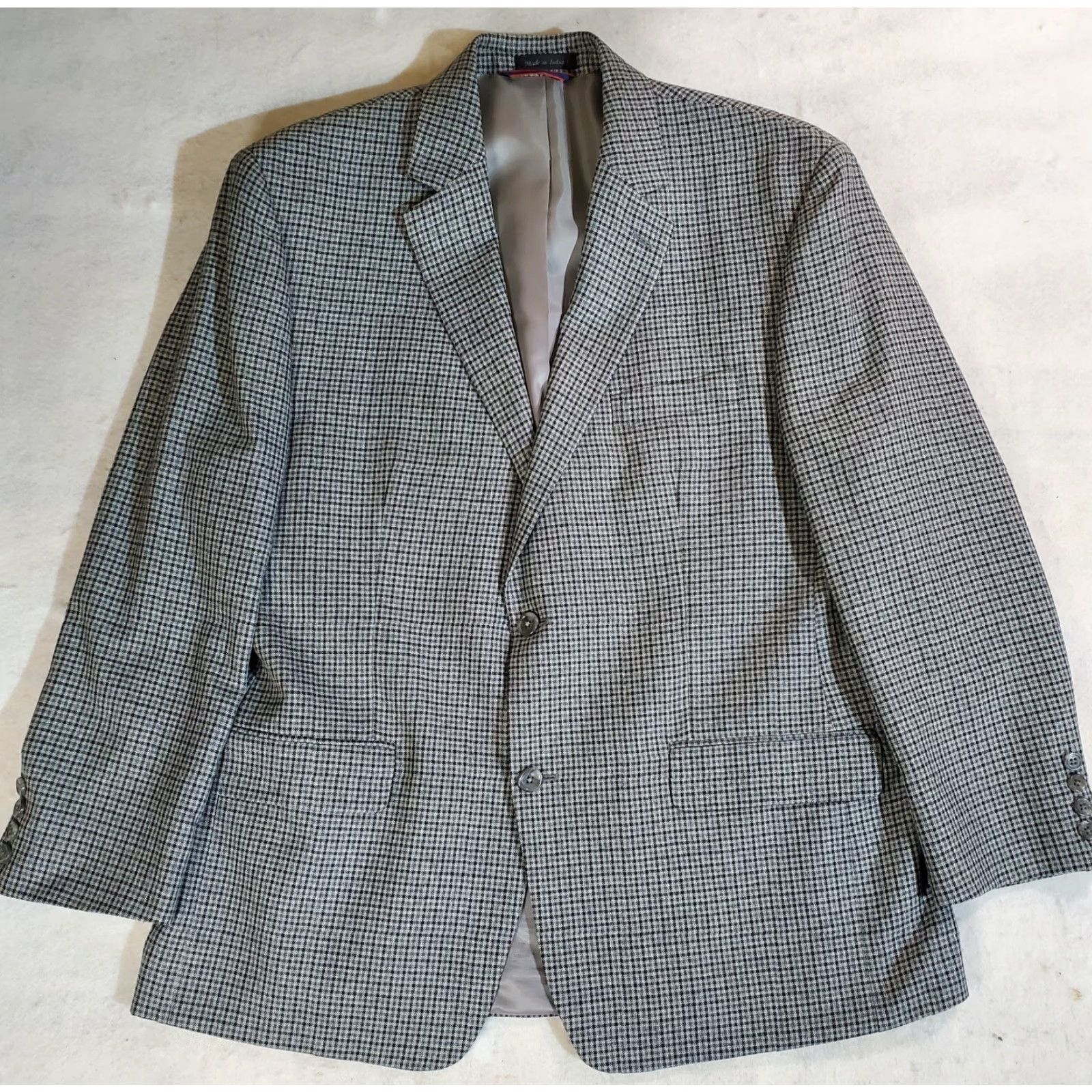 Izod IZOD Blazer Sport Coat Jacket Two Button Checkered Geometric Pattern Mens 44 Reg Size 44R - 2 Thumbnail
