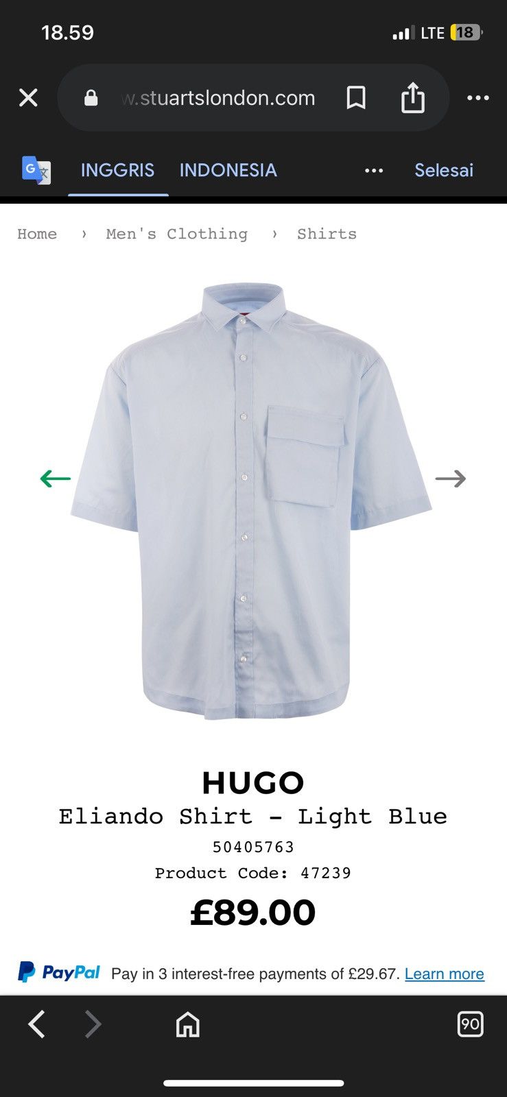Hugo Boss Hugo Boss Light Blue short sleeve Size US M / EU 48-50 / 2 - 2 Thumbnail