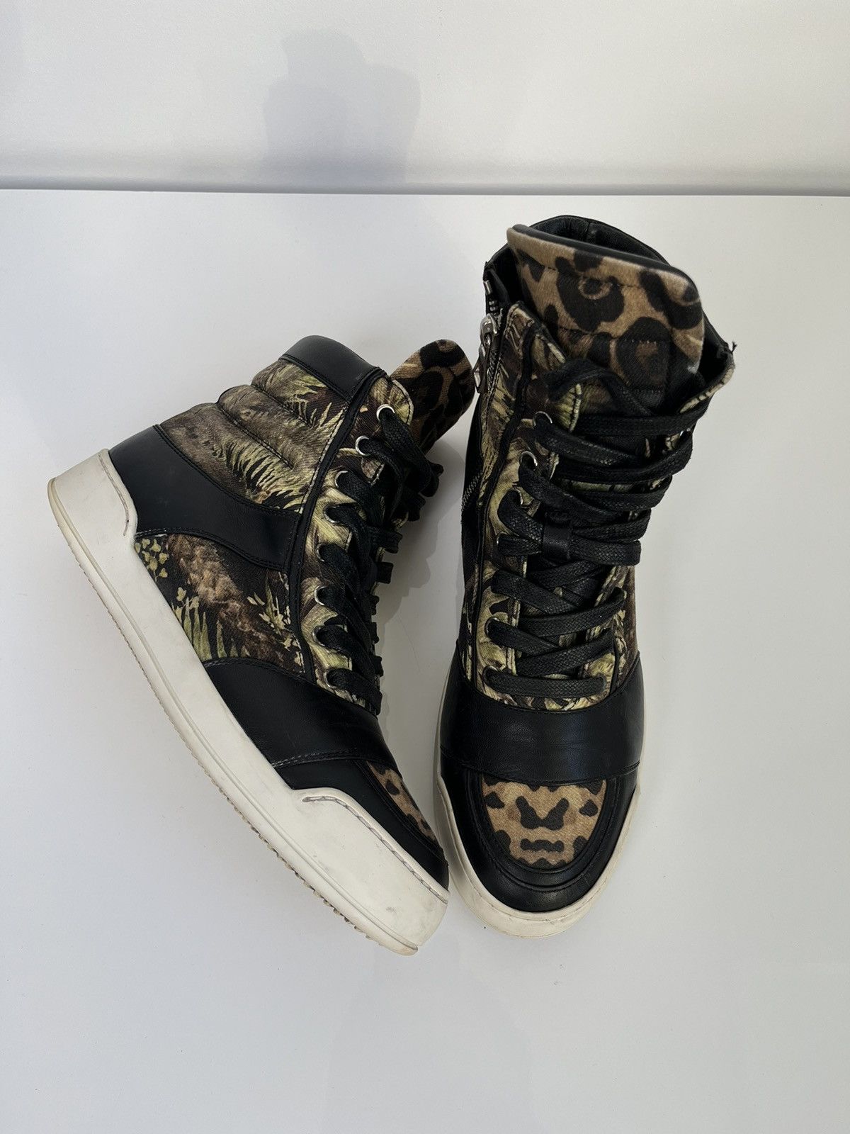 Balmain Balmain Basket Safari Cuir Hi-Top Sneakers Size US 8 / IT 38 - 6 Thumbnail