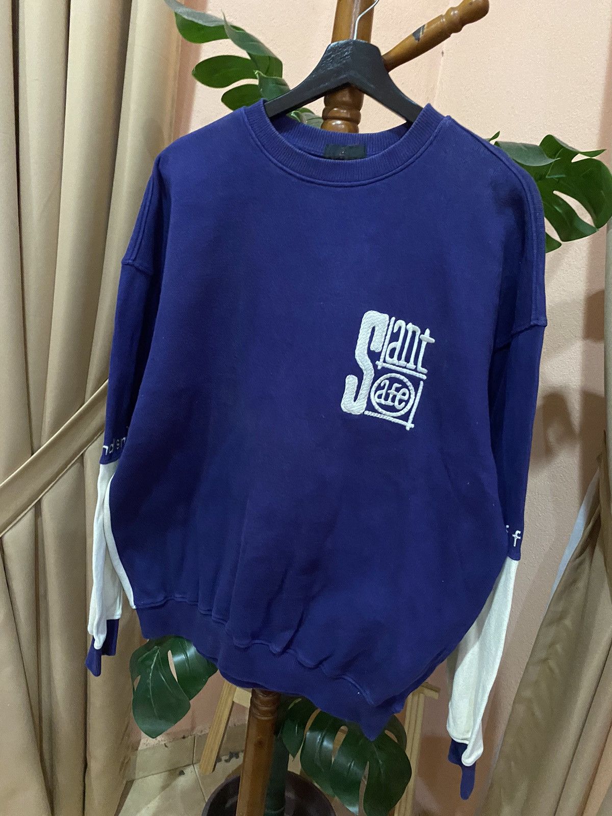 Vintage Vintage Santafe 90s Sweatshirt – Navy & White Oversized Size US L / EU 52-54 / 3 - 3 Thumbnail