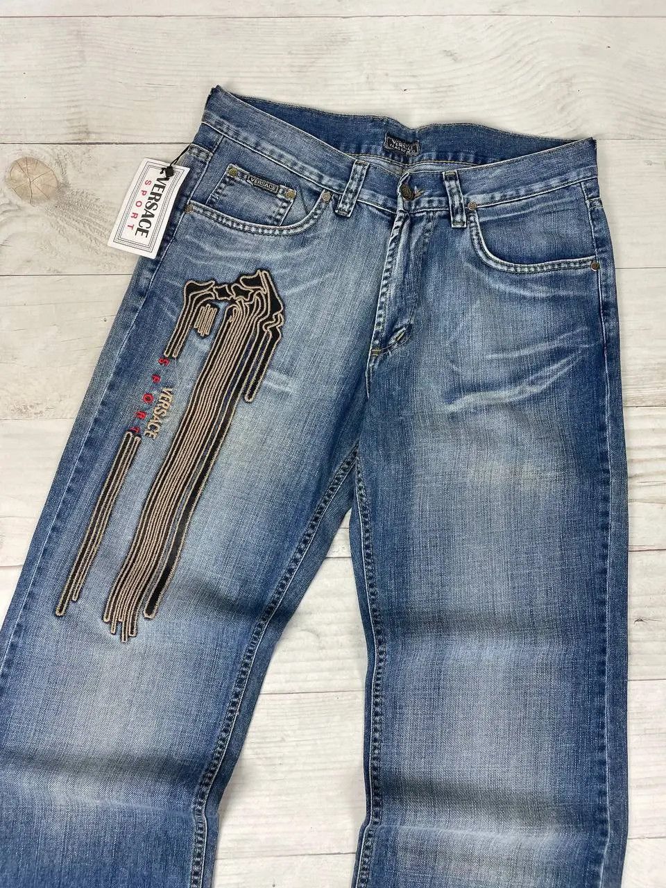 Versace NEW Vintage Versace Classic V2 Big Logo Baggy Jeans 90s Size US 32 / EU 48 - 3 Thumbnail