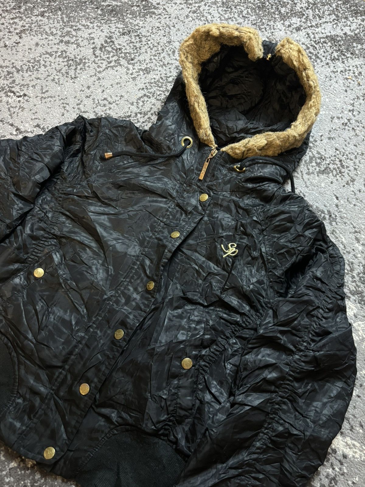 Japanese Brand × Vintage Vintage Y2K Bomber Owens Style Fur Collar Avantgarde Jacket Size US S / EU 44-46 / 1 - 5 Thumbnail