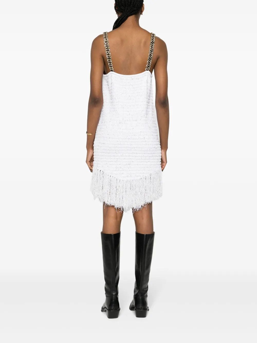 Balmain o1y0525 Mini Dress in White Size M / US 6-8 / IT 42-44 - 4 Thumbnail