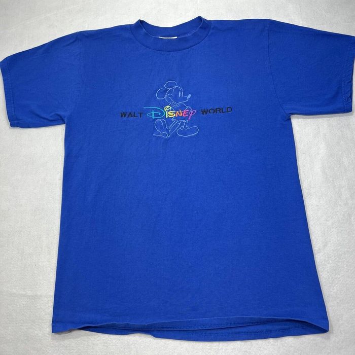 Disney Vintage Disney Embroidered Mickey Mouse Rainbow T Shirt Grailed